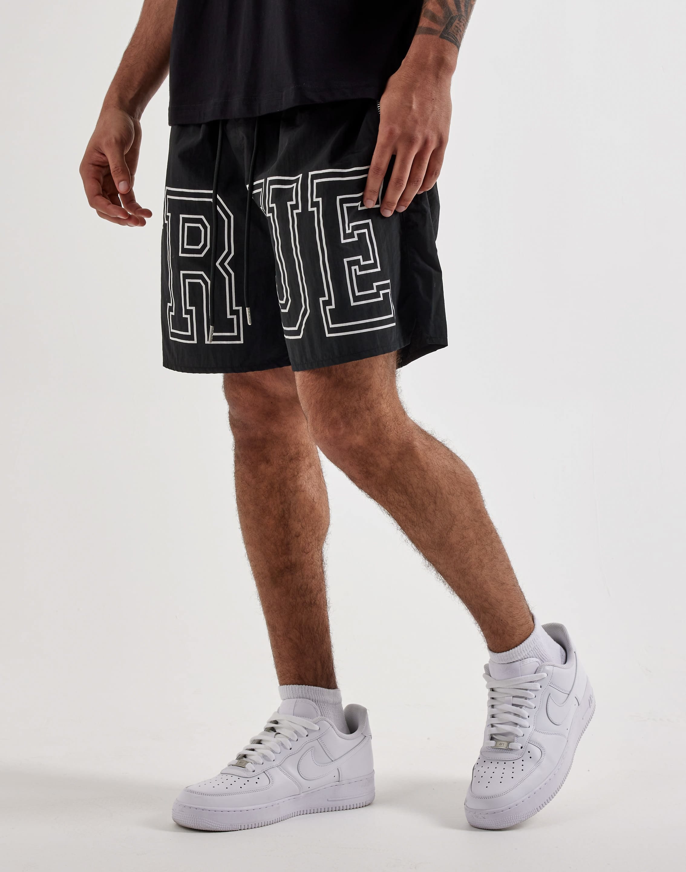 True Religion Block Logo Nylon Shorts