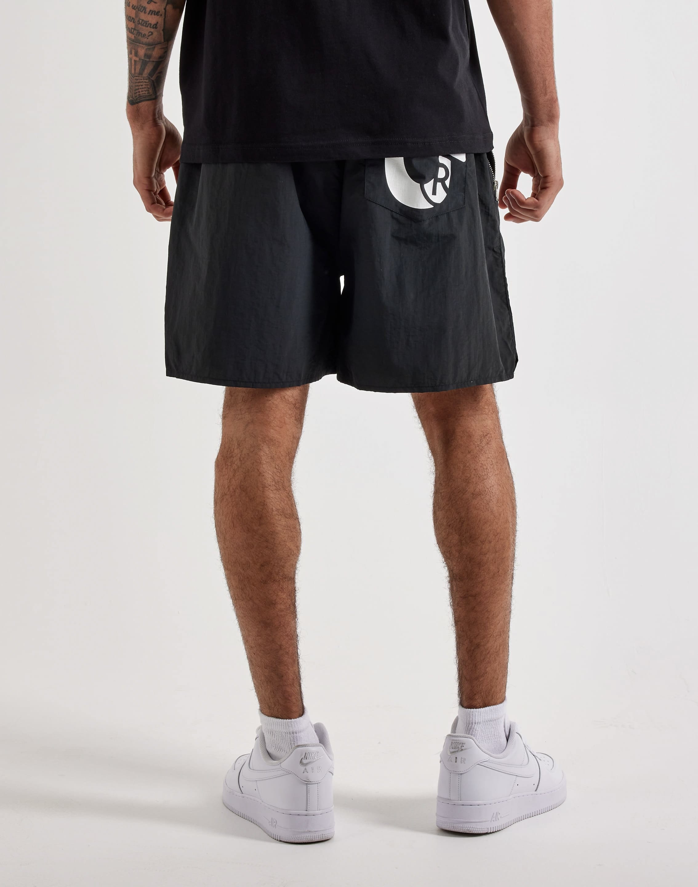 True Religion Block Logo Nylon Shorts