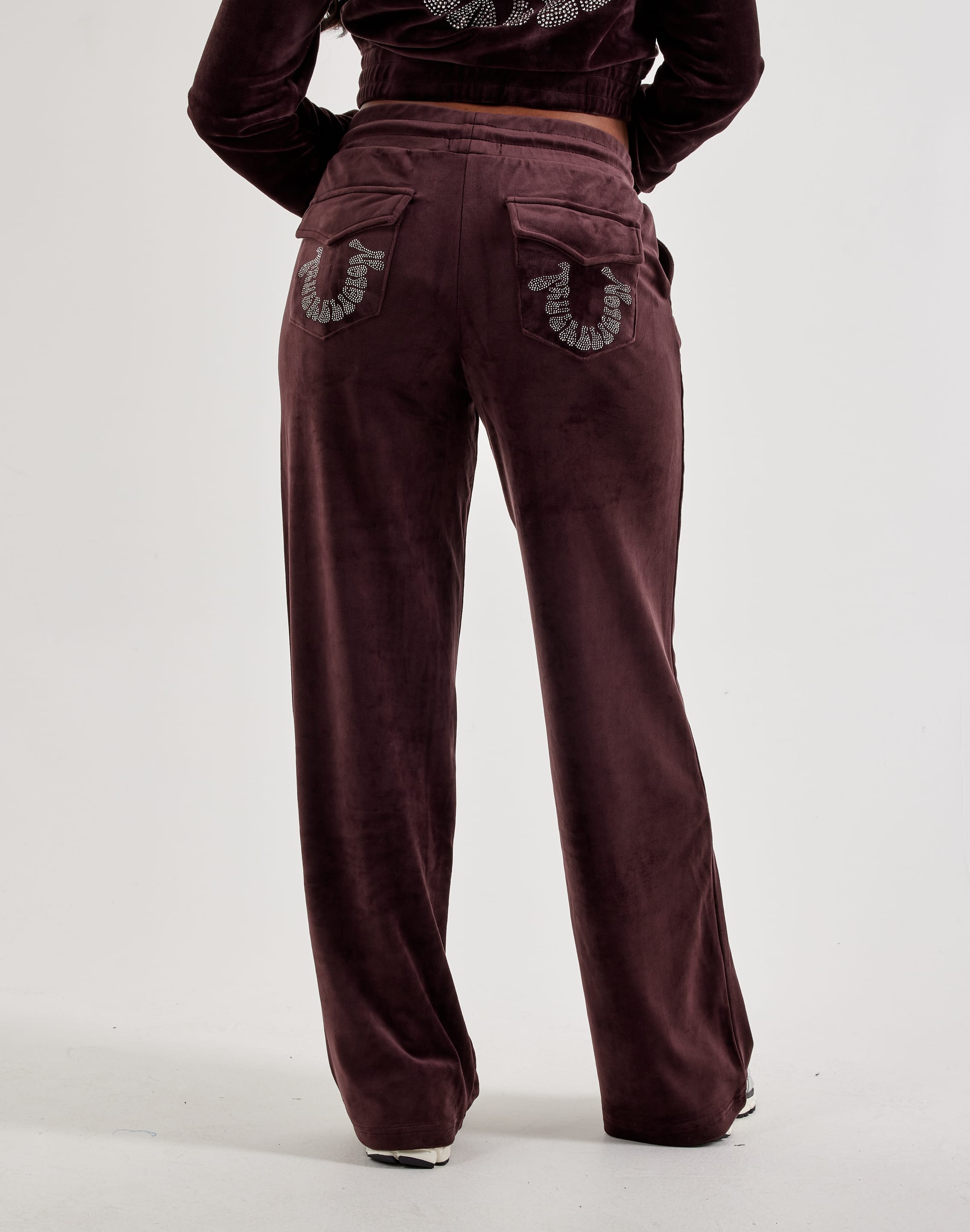 True Religion Crystal Velour Straight - Leg Pants