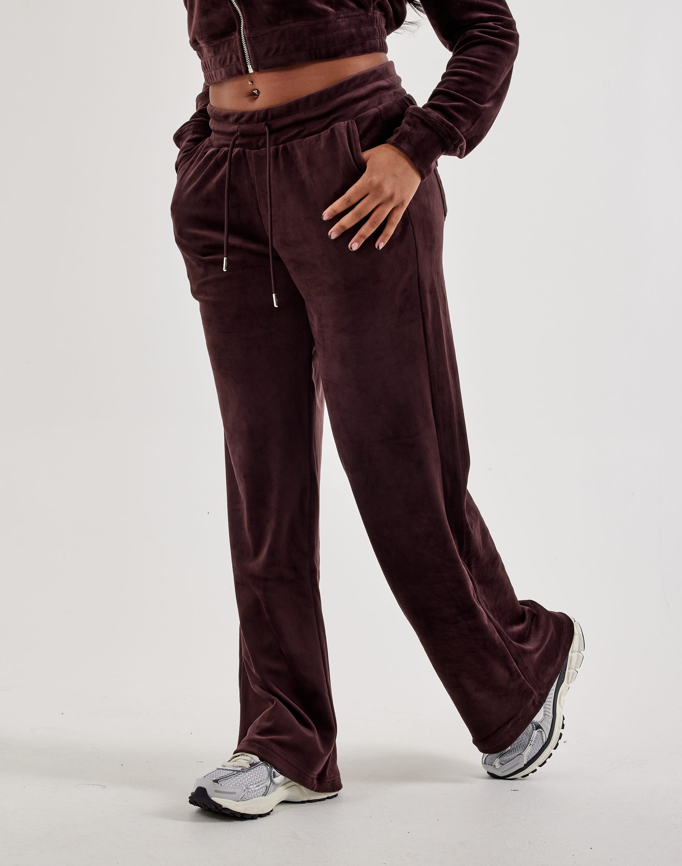 True Religion Crystal Velour Straight - Leg Pants