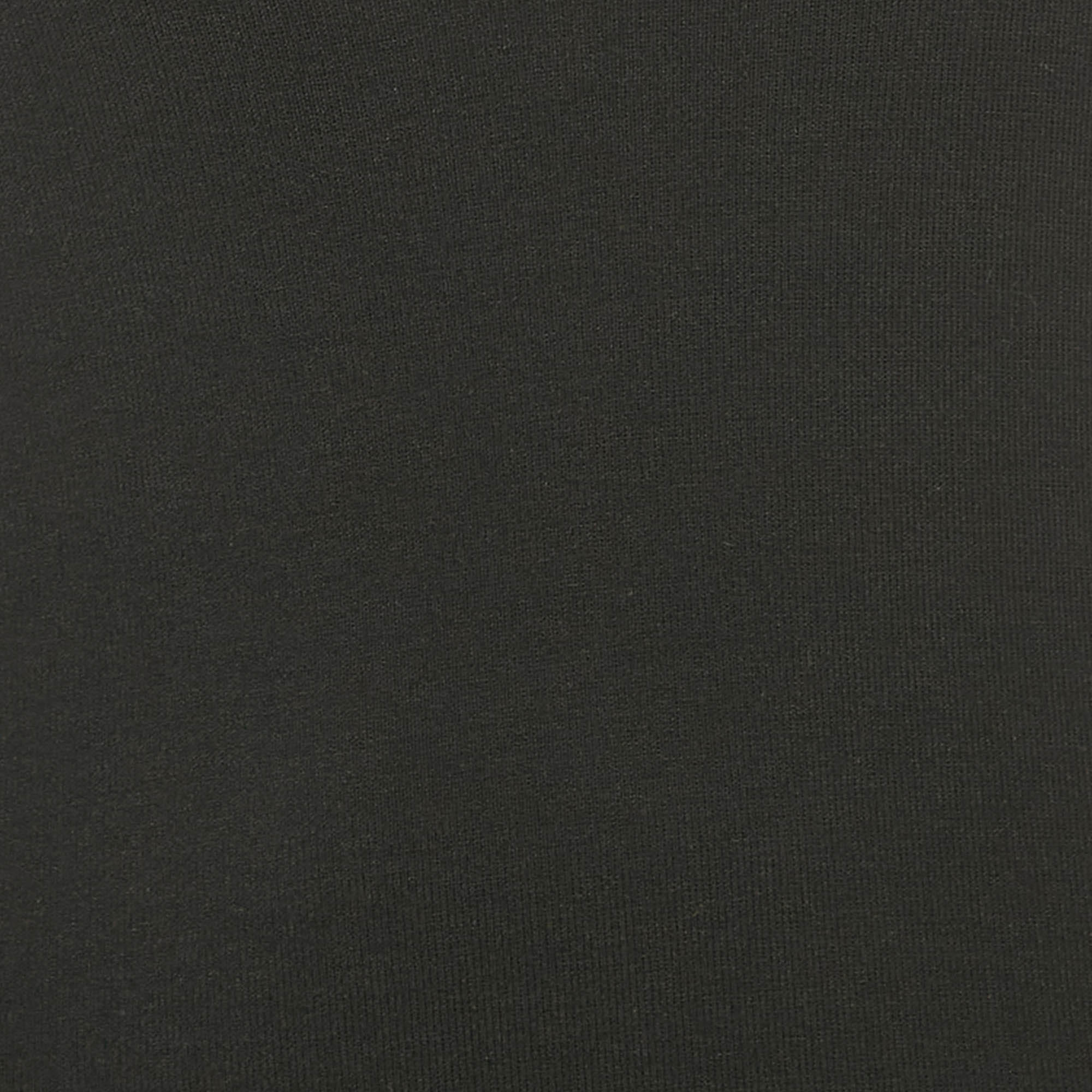 Dion Lee Black Jersey V - Neck Twist Shoulder Detail Midi Dress