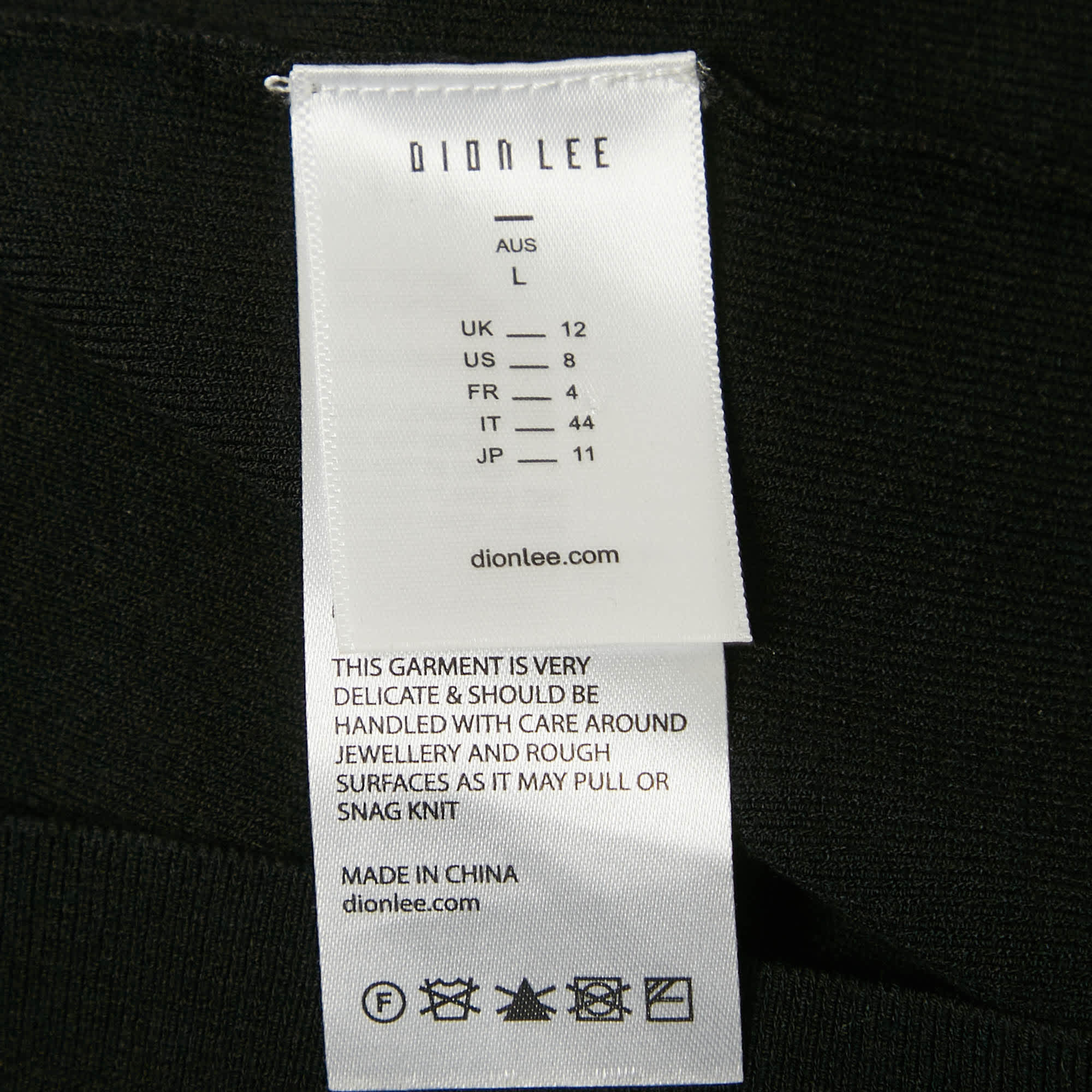Dion Lee Black Jersey V - Neck Twist Shoulder Detail Midi Dress