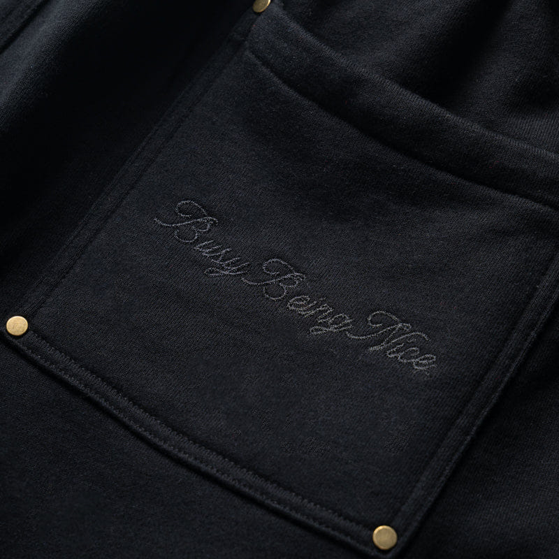 Politics Busy Being Nice Double Knee Fleece Short - Black