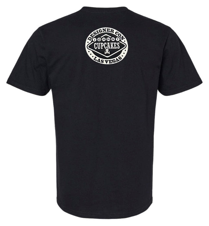 3dretro DesignerCon 2024 Johnny Cupcakes Golden Cakes Shirt