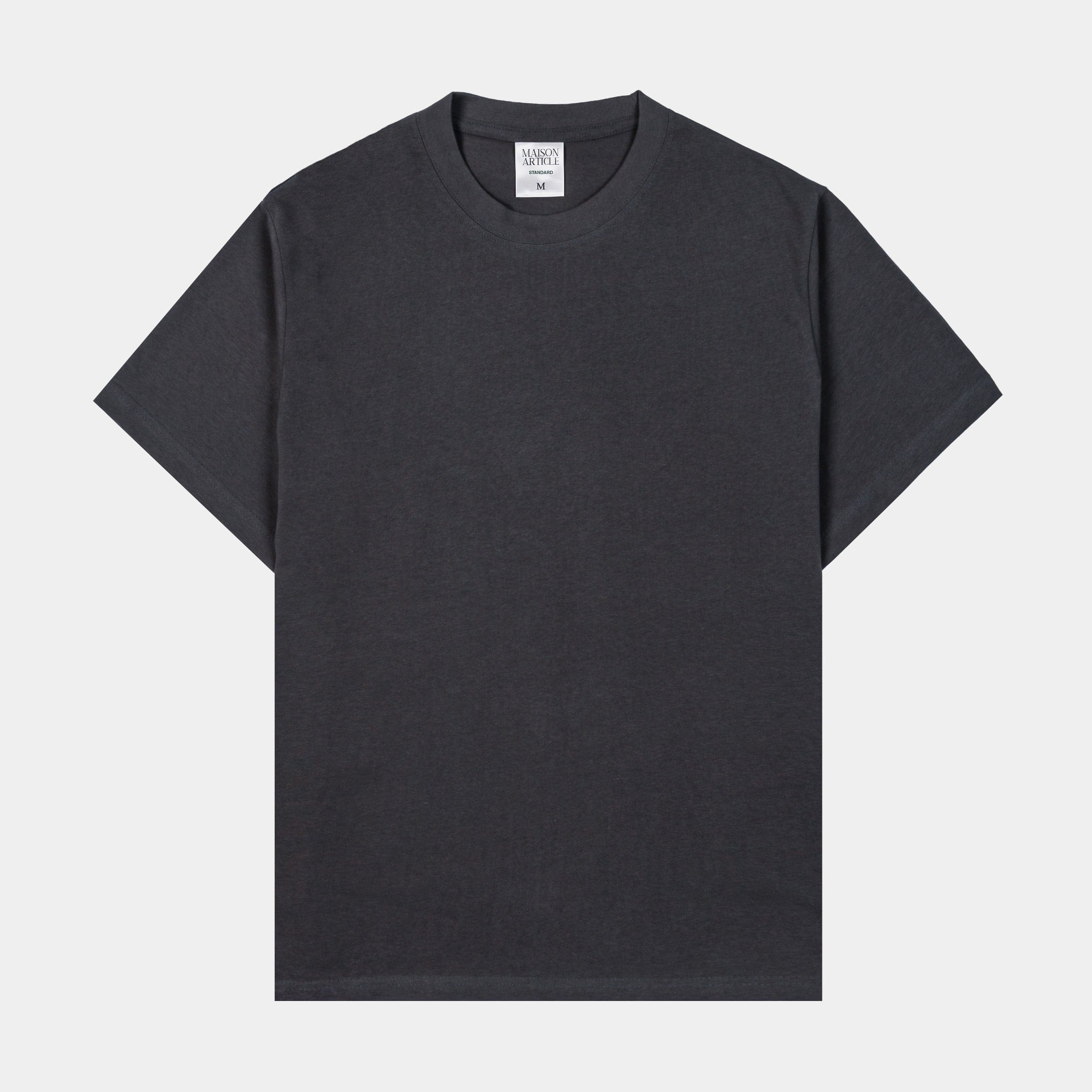 Maison Article Solid Novelty Mens Short Sleeve Shirt (Charcoal Grey)