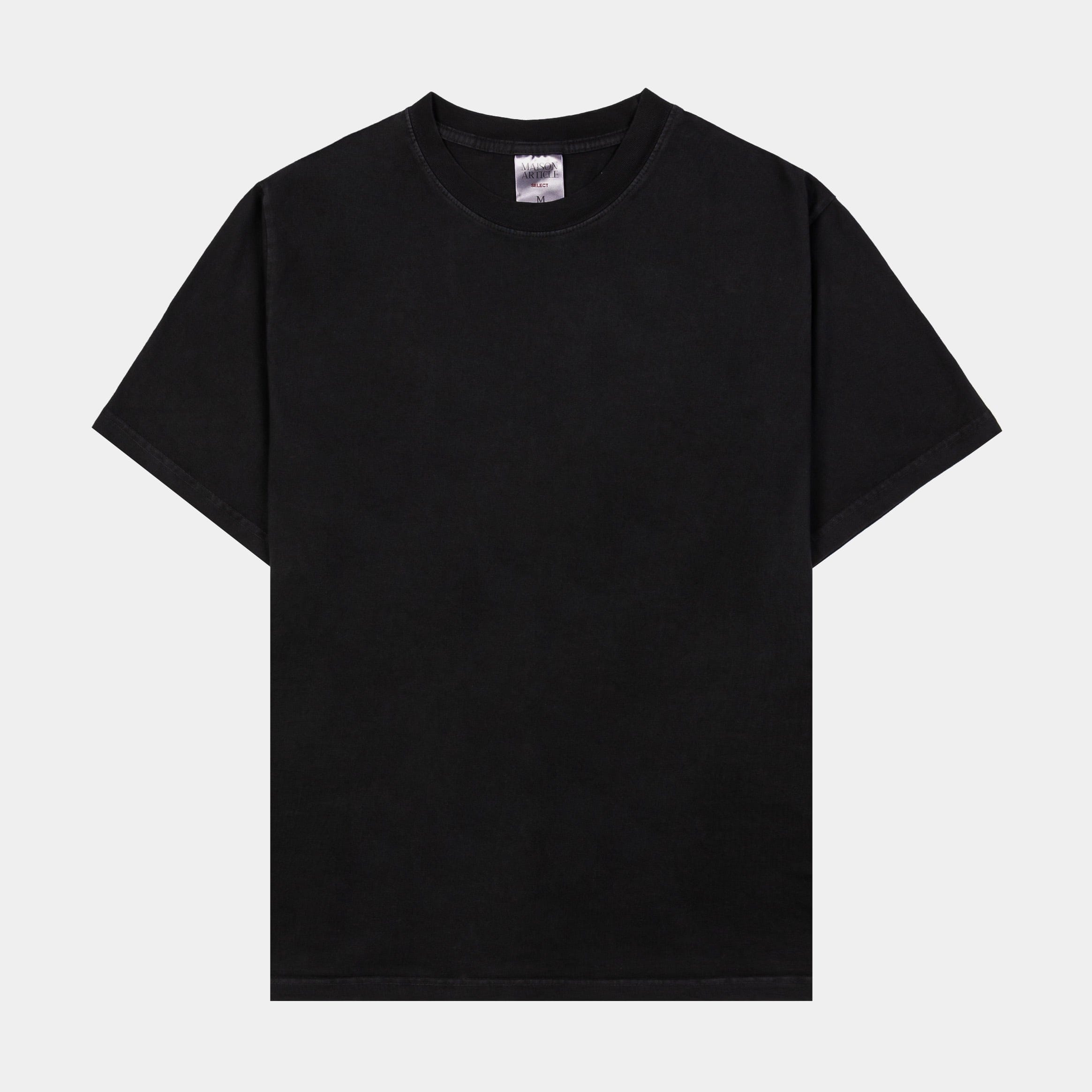 Maison Article Solid Washed Out Mens Short Sleeve Shirt (Black)
