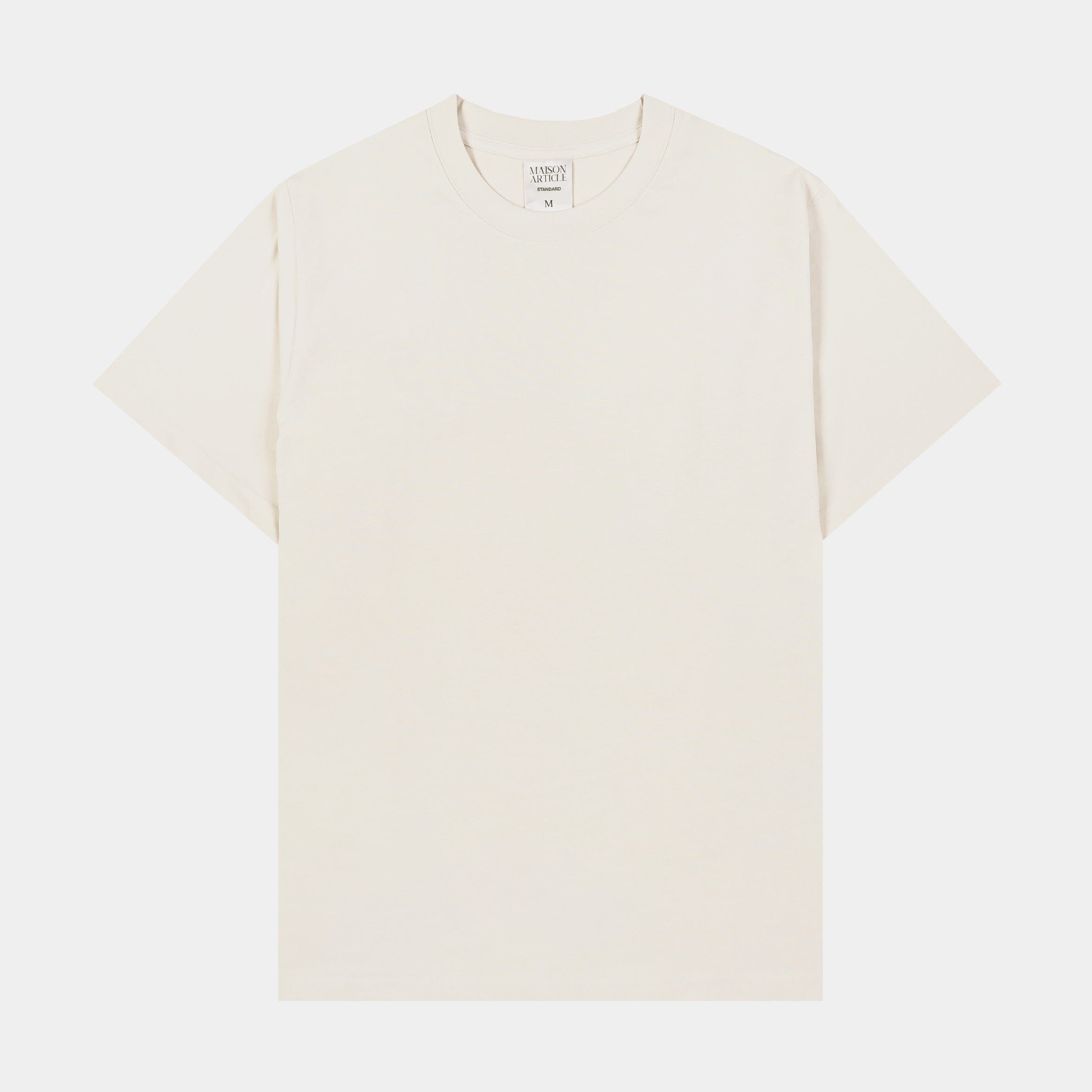 Maison Article Solid Novelty Mens Short Sleeve Shirt (Off White)