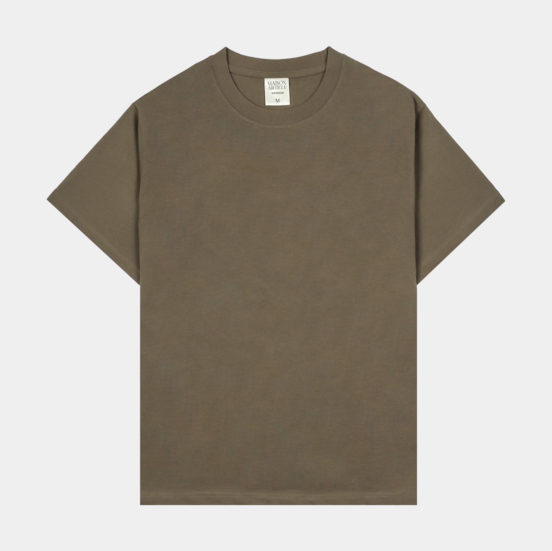 Maison Article Solid Novelty Mens Short Sleeve Shirt (Buck Brown)