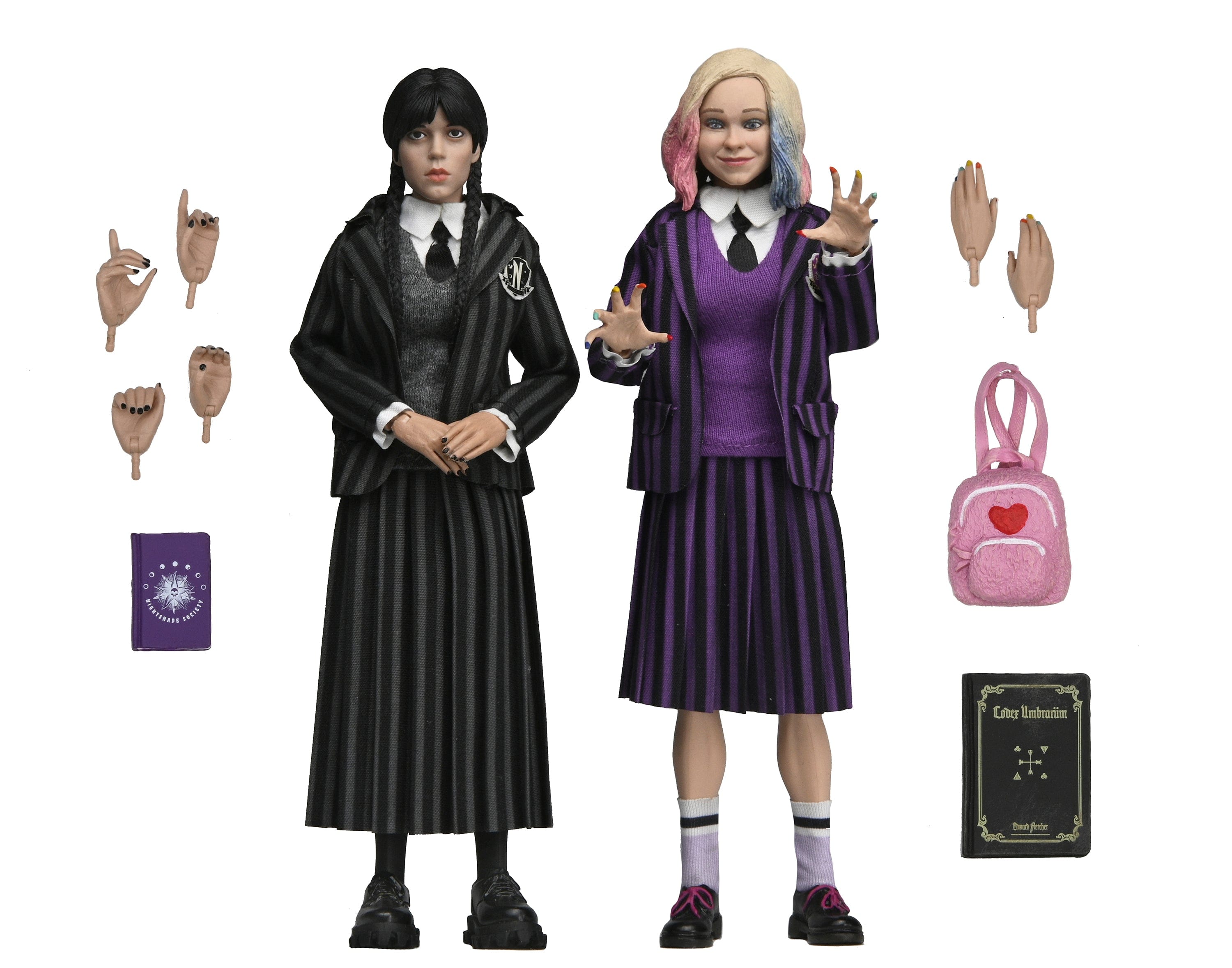 Neca Toys NECA WEDNESDAY - 8 IN CLOTHED - WEDNESDAY ADDAMS (NEVERMORE UNIFORM) AND ENID 2 PACK Action Figure