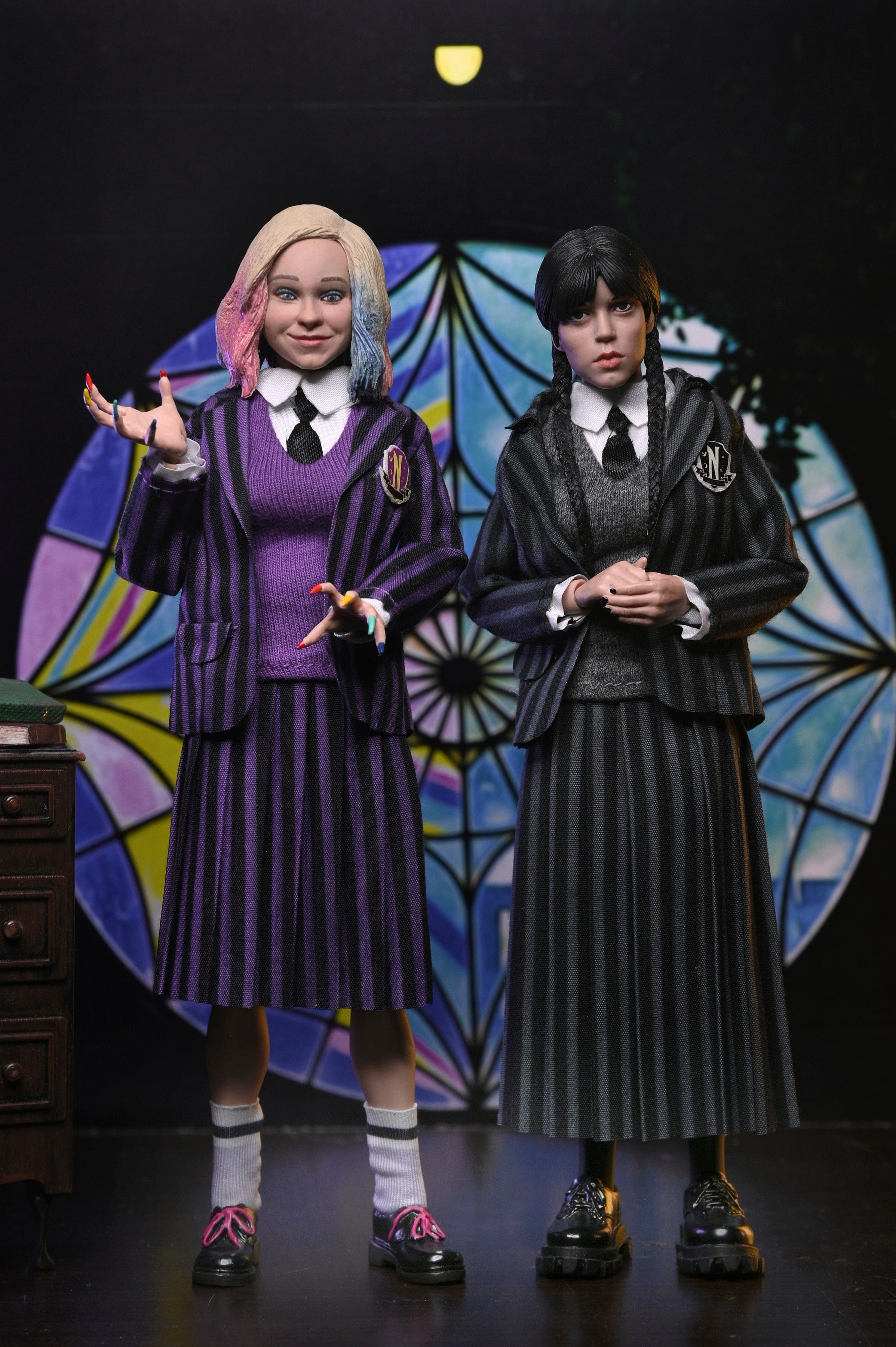 Neca Toys NECA WEDNESDAY - 8 IN CLOTHED - WEDNESDAY ADDAMS (NEVERMORE UNIFORM) AND ENID 2 PACK Action Figure