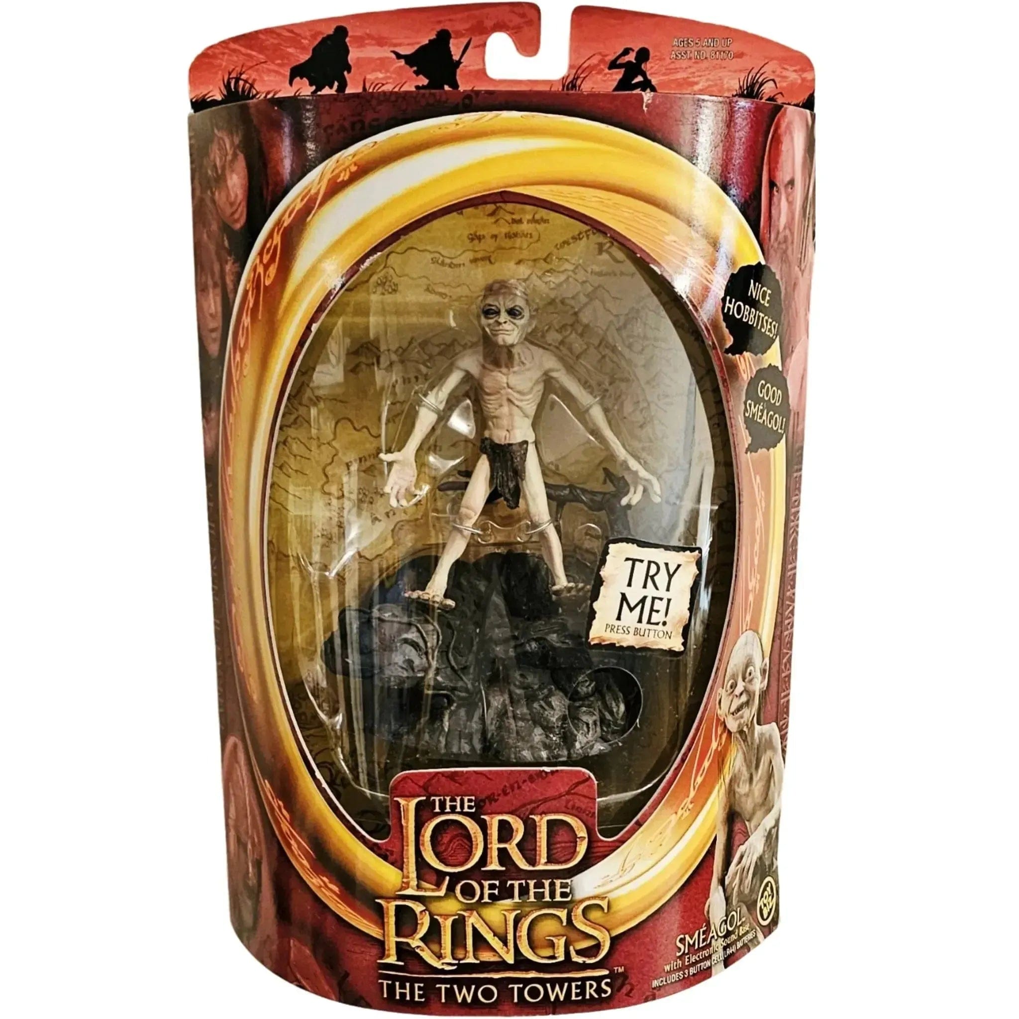Toy Biz The Lord of the Rings: The Two Towers - Sméagol Action Figure with Interactive Electronic Sound Base (6") - Toy Biz - (2003)