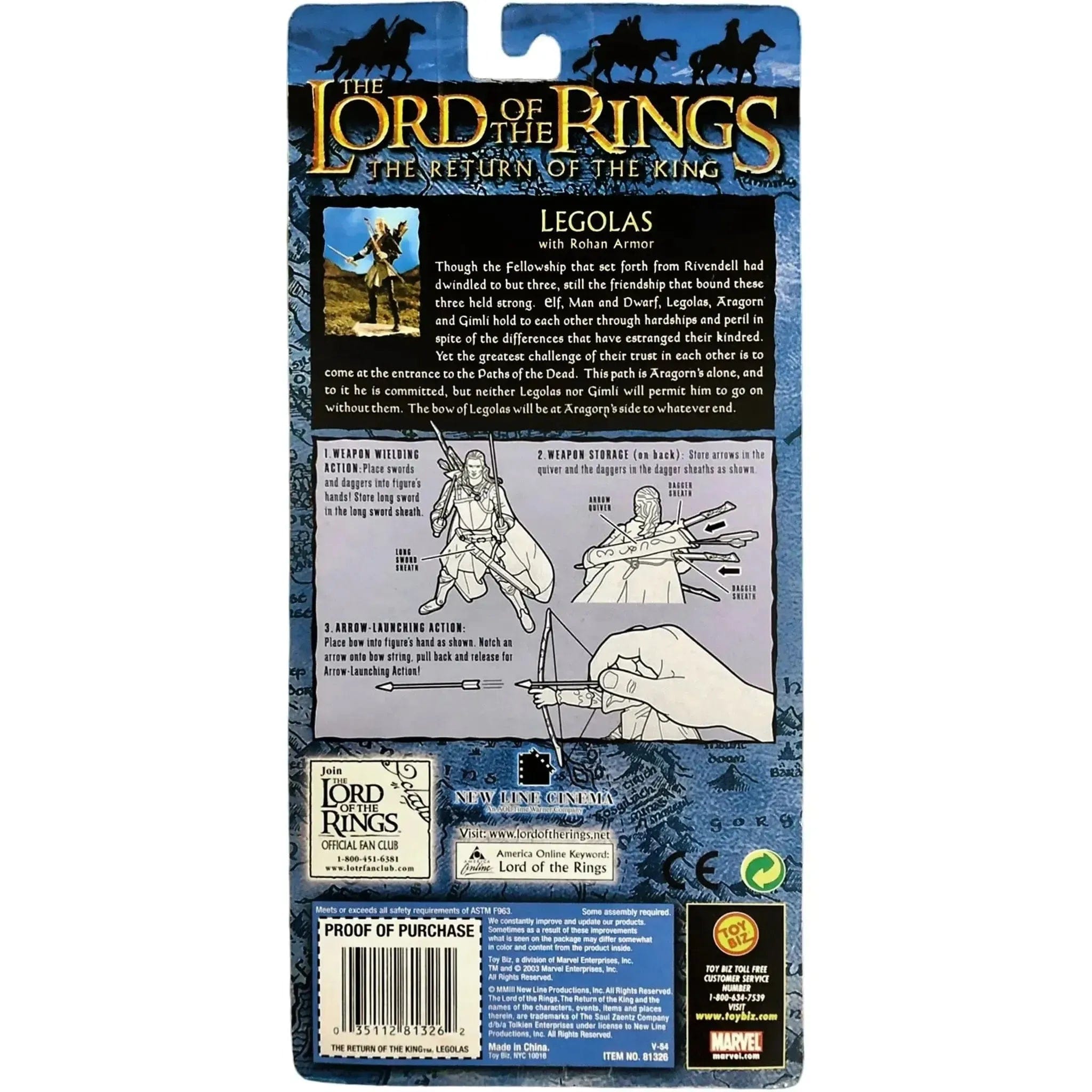 Toy Biz The Lord of the Rings: The Return of the King - Legolas with Rohan Armor Action Figure - Toy Biz - (2003)