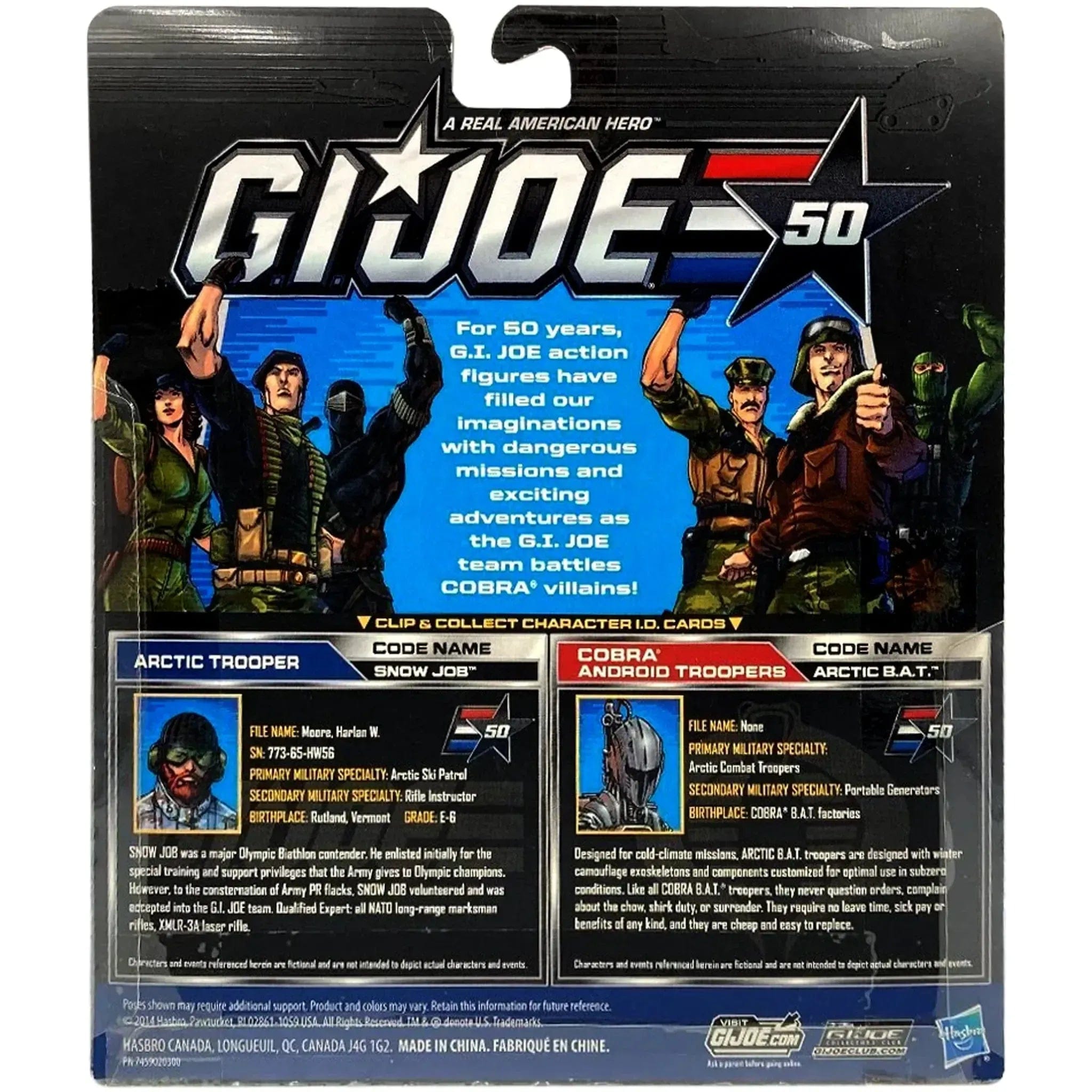 Hasbro G.I. Joe: A Real American Hero - Arctic Ambush (Snow Job vs Arctic B.A.T.) 2 - Pack Action Figure Set (3.75") - Hasbro - 50th Anniversary Edition - (2014)