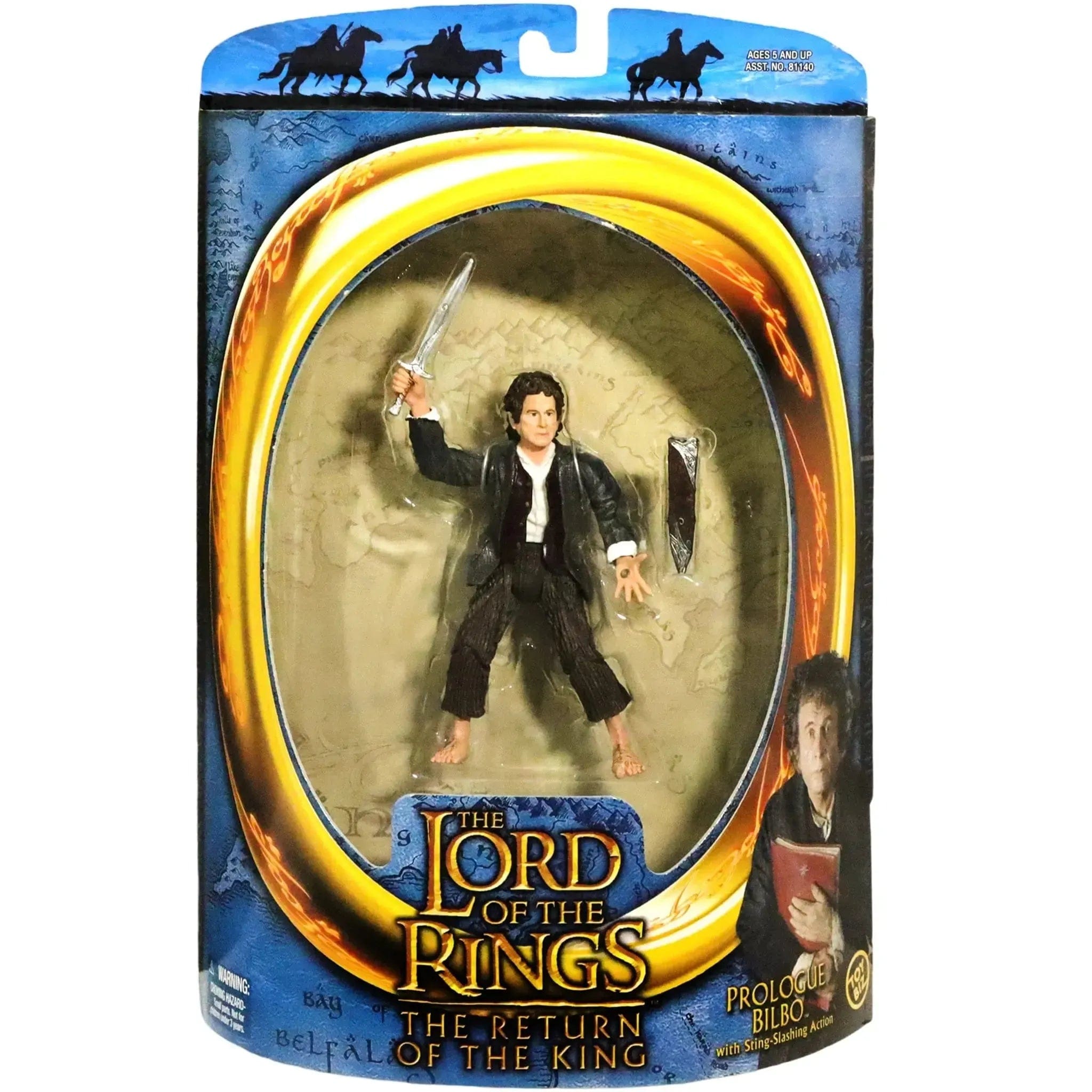 Toy Biz The Lord of the Rings: The Return of the King - Prologue Bilbo Baggins with Sting - Slashing Ability Action Figure (4.5") - Toy Biz - (2003)