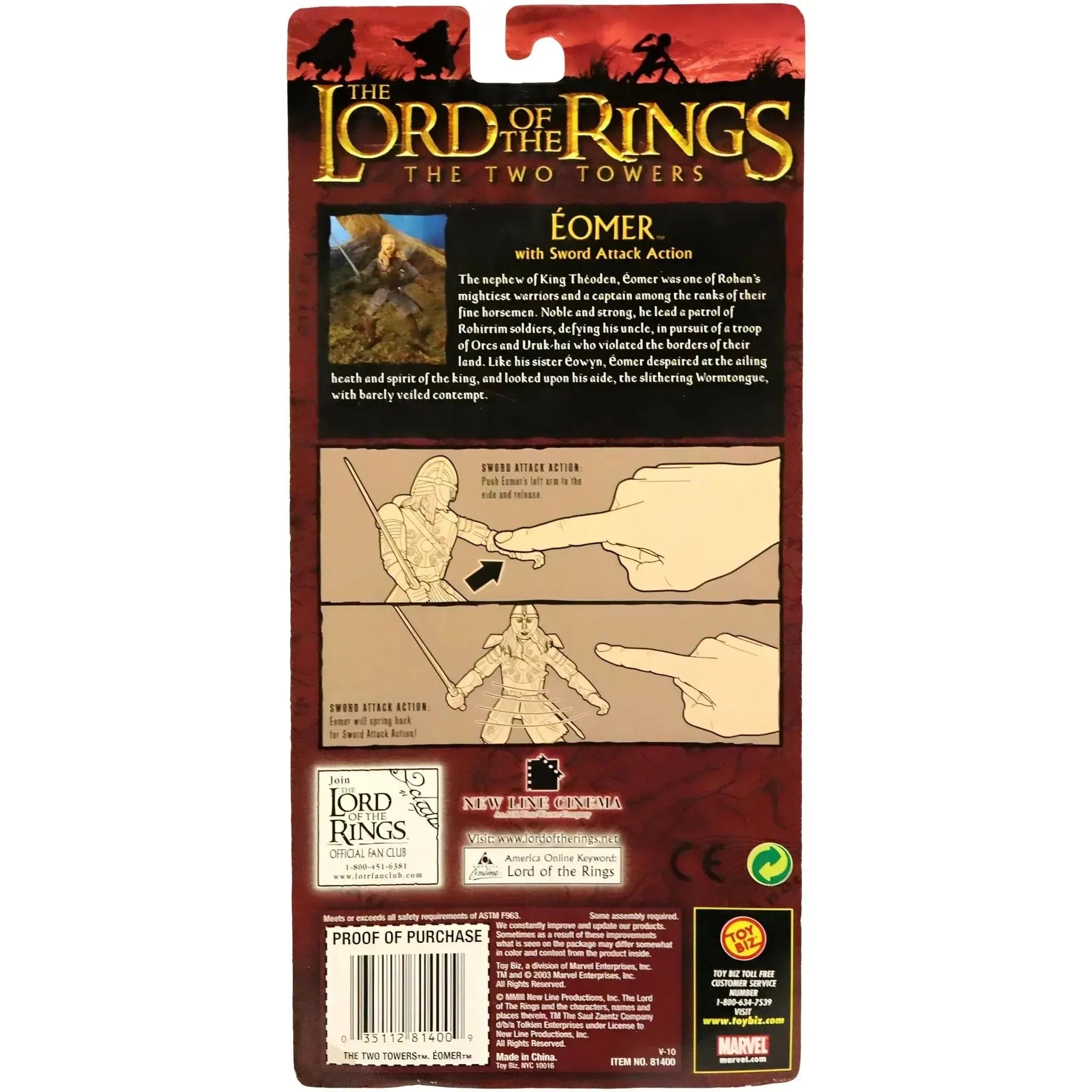 Toy Biz The Lord of the Rings: The Two Towers - Sword Attack Éomer Action Figure (6.5") - Toy Biz - (2003)