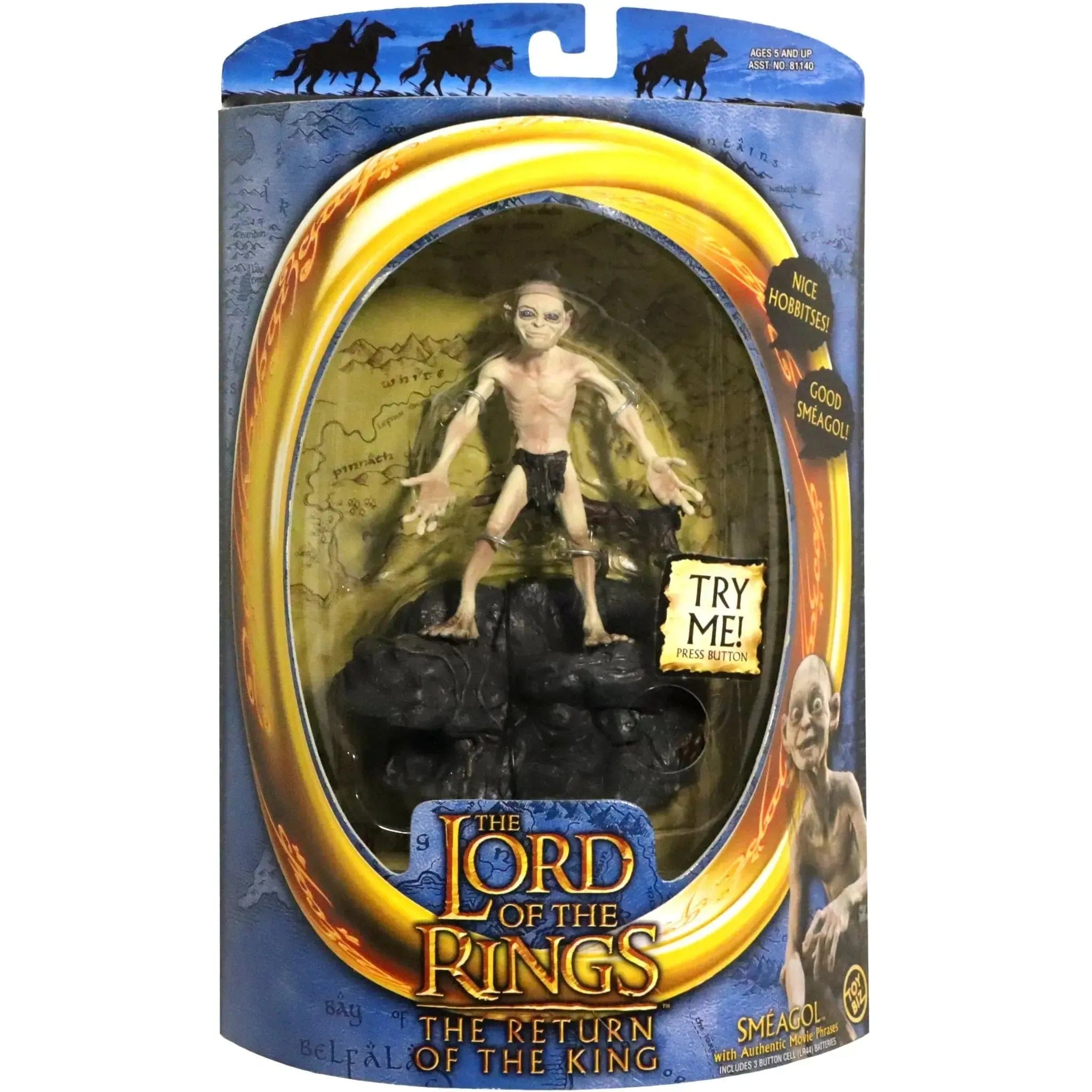 Toy Biz The Lord of the Rings: The Return of the King - Sméagol Action Figure with Interactive Electronic Base (6", Plays Authentic Movie Phrases) - Toy Biz - (2003)
