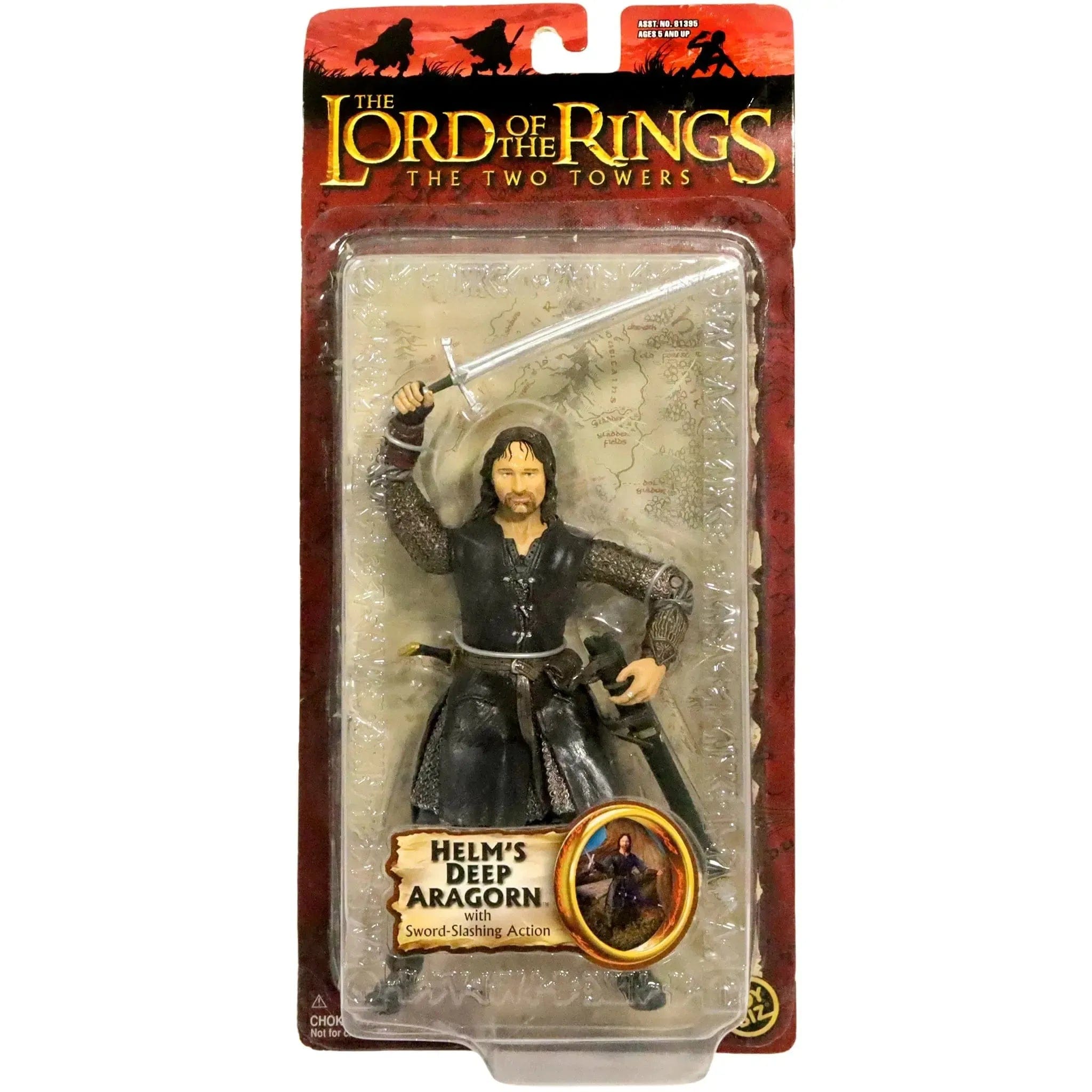 Toy Biz The Lord of the Rings: The Two Towers - Helm’s Deep Aragorn Sword - Slashing Action Figure (6.25") - Toy Biz - (2003)