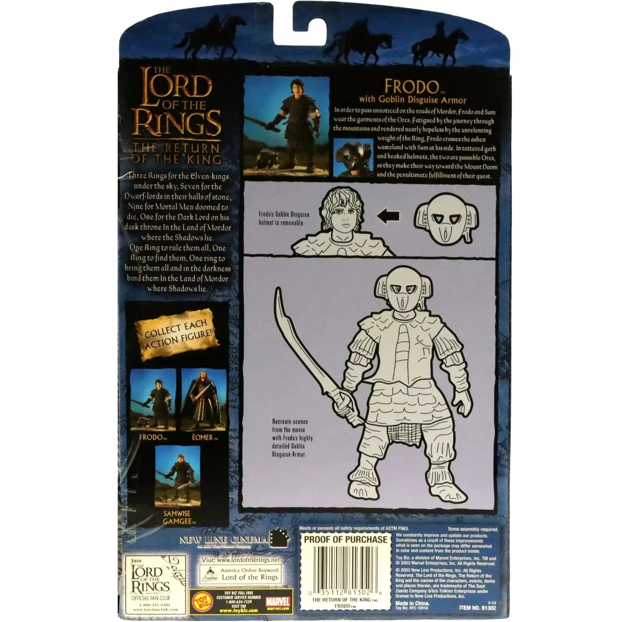 Toy Biz The Lord of the Rings: The Return of the King - Frodo with Goblin Disguise Armor Action Figure (4.25") - Toy Biz - (2003)