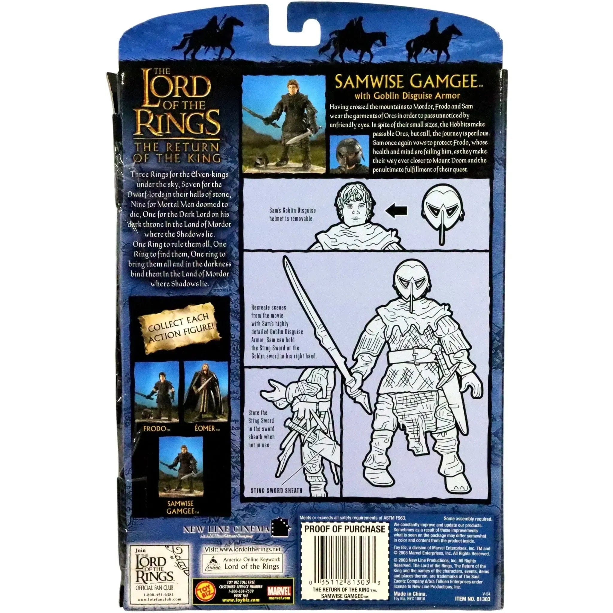Toy Biz The Lord of the Rings: The Return of the King - Goblin Armor Samwise Gamgee Action Figure (4.25") - Toy Biz - (2003)