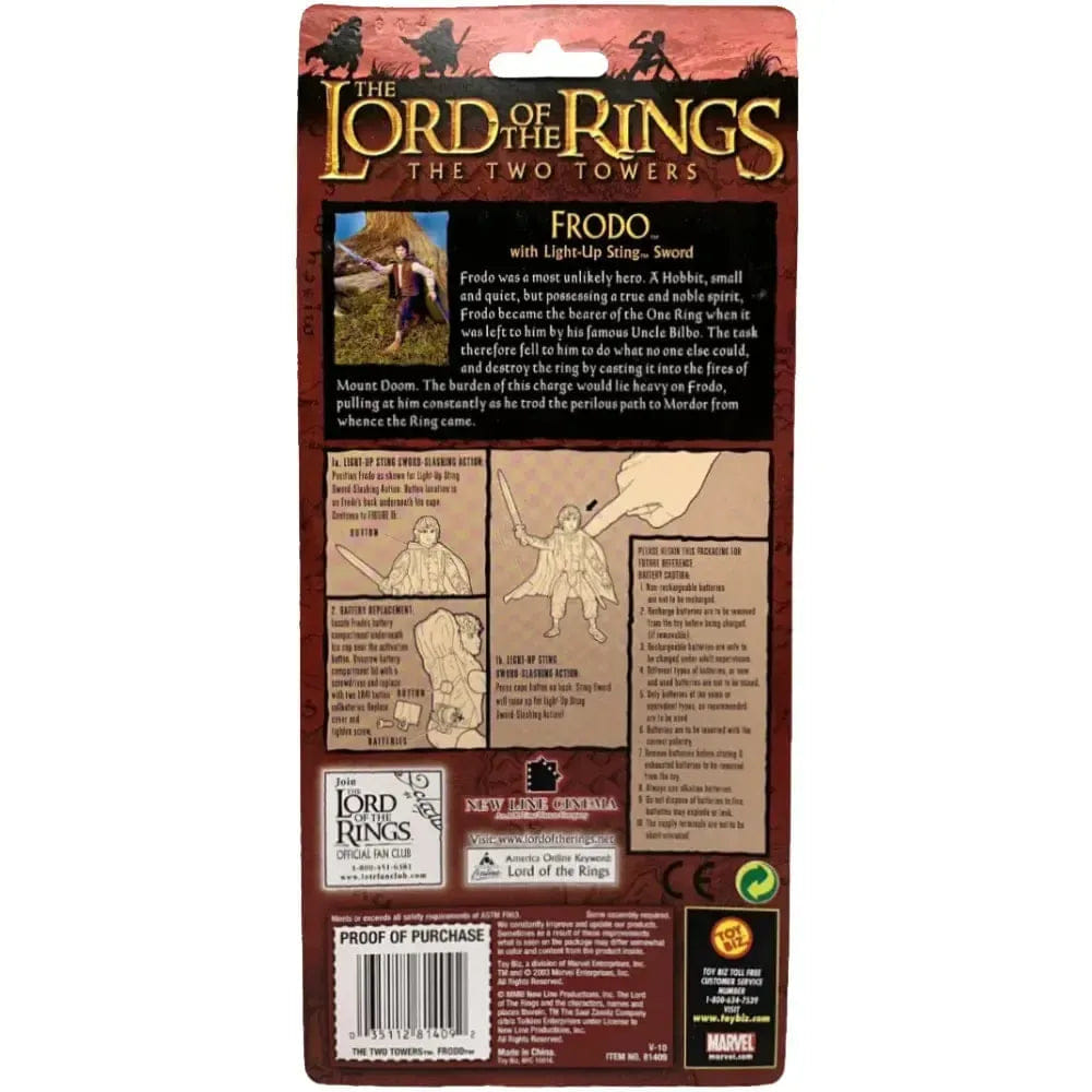Toy Biz The Lord of the Rings: The Two Towers - Light - Up Sting Frodo Action Figure - Toy Biz - (2003)