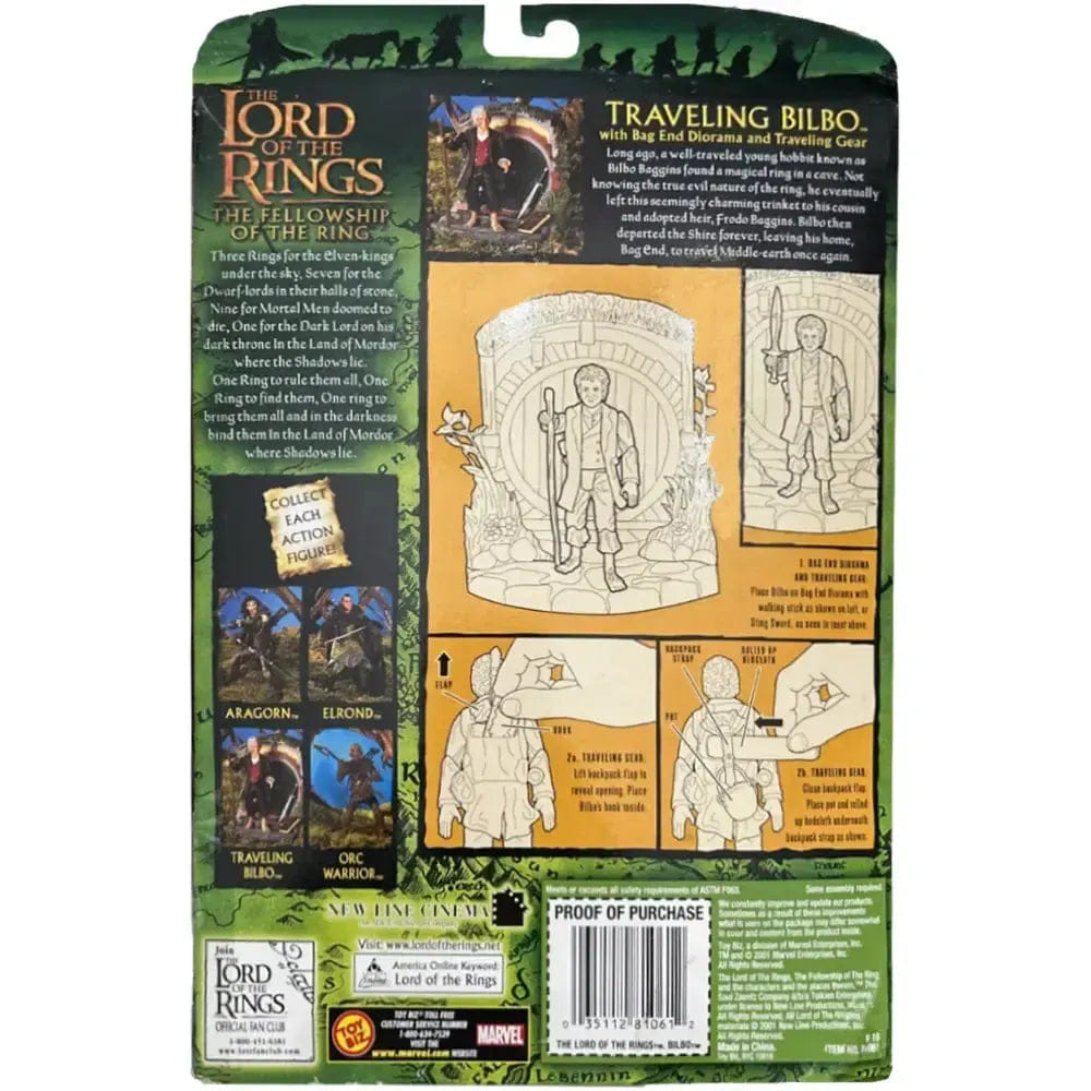 Toy Biz The Lord of the Rings: The Fellowship of the Ring - Traveling Bilbo Baggins Action Figure - Toy Biz - (2001)