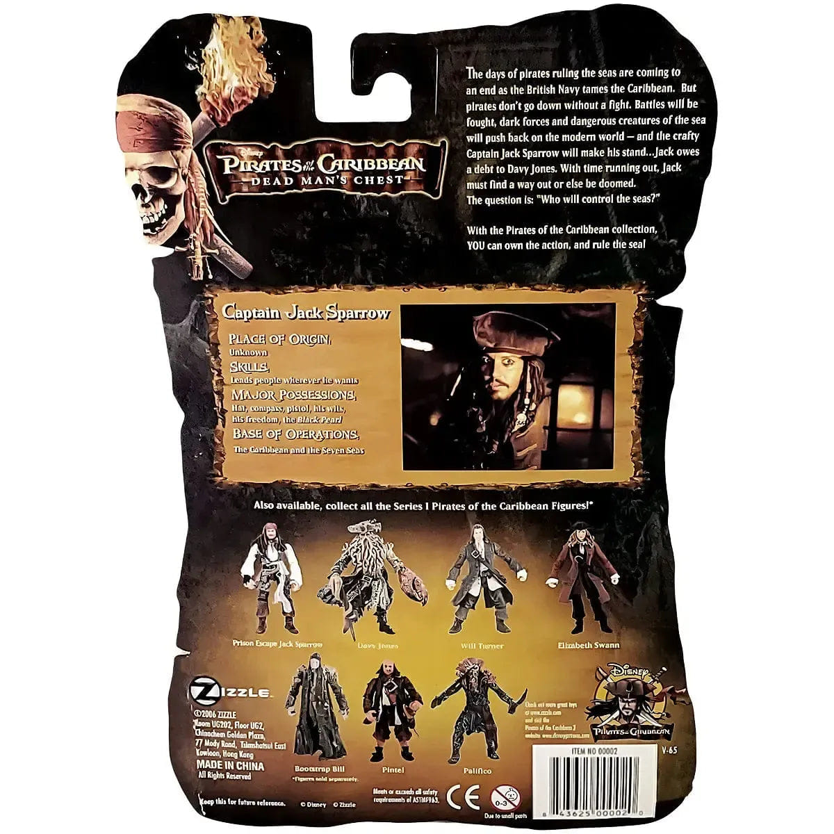 Zizzle Pirates of The Caribbean: Dead Man's Chest - Captain Jack Sparrow Action Figure (3.75") - Zizzle