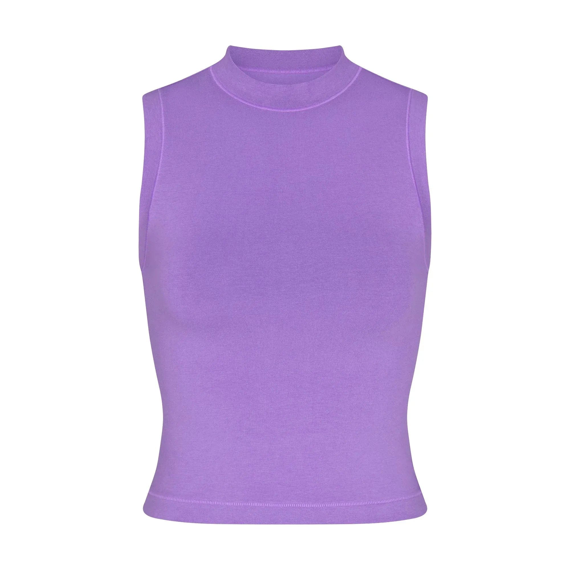 COTTON JERSEY Skims Cotton Jersey Mock Neck Tank Ultra Violet