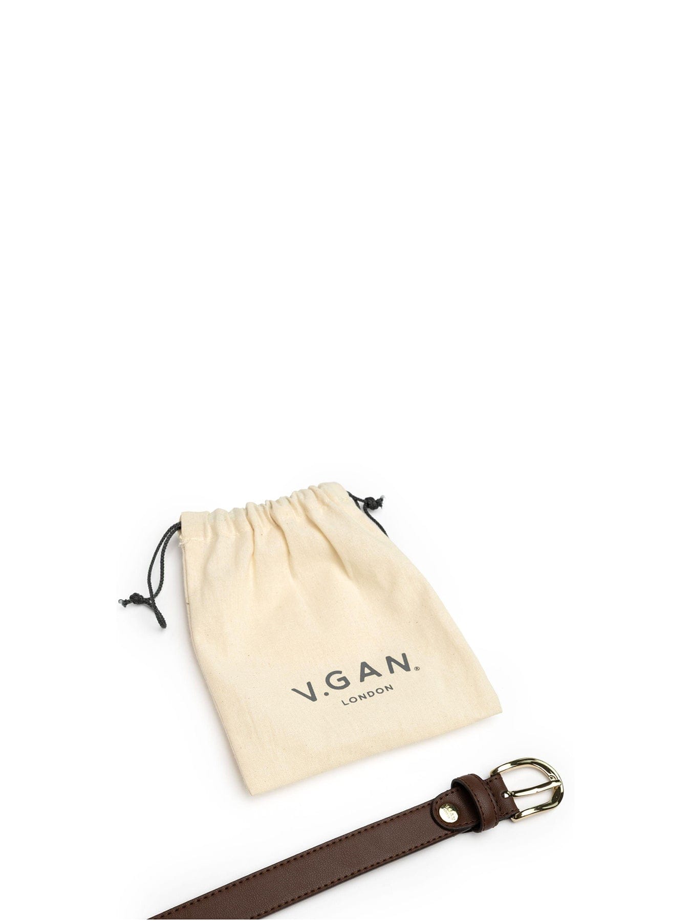 V.gan Vegan Stud 2.5 cm Belt Brown