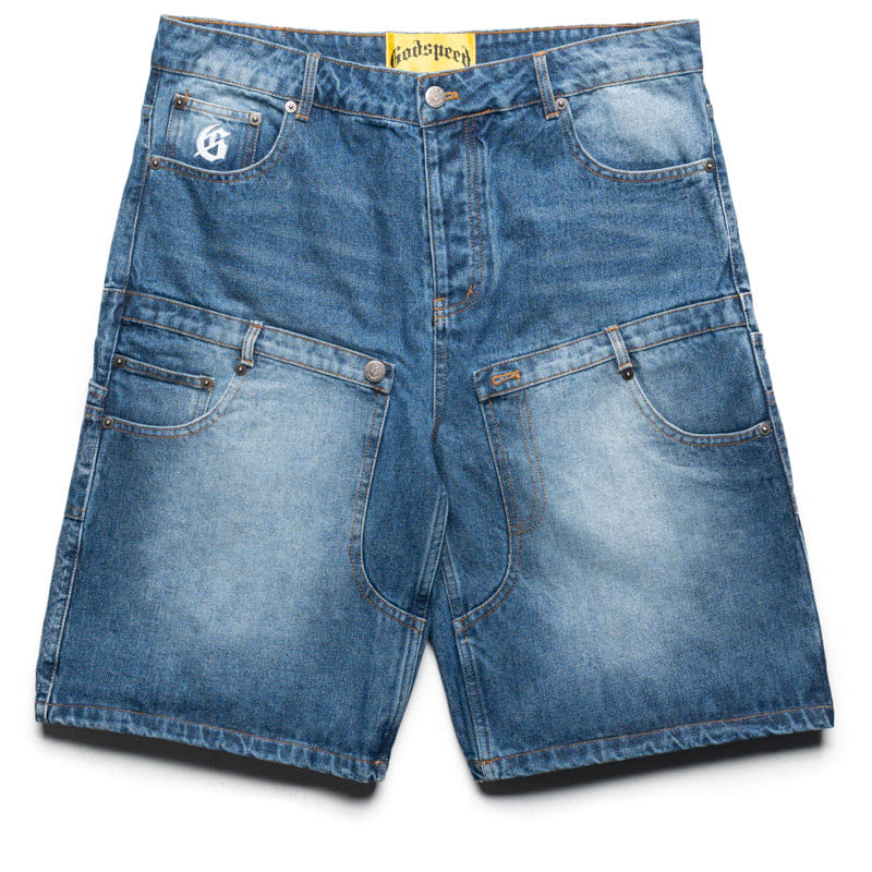 Godspeed New York Twin Panel Denim Shorts - Blue