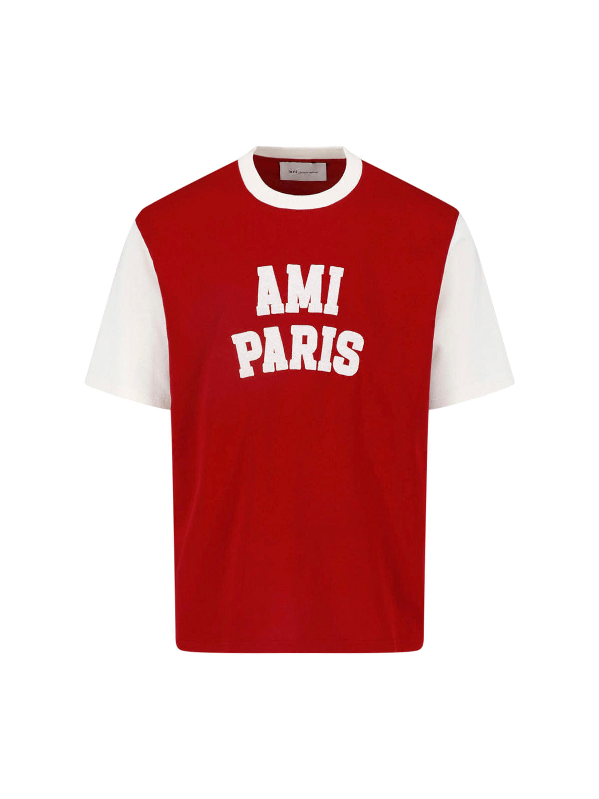 Logo Red Cotton Contrast Logo T - Shirt