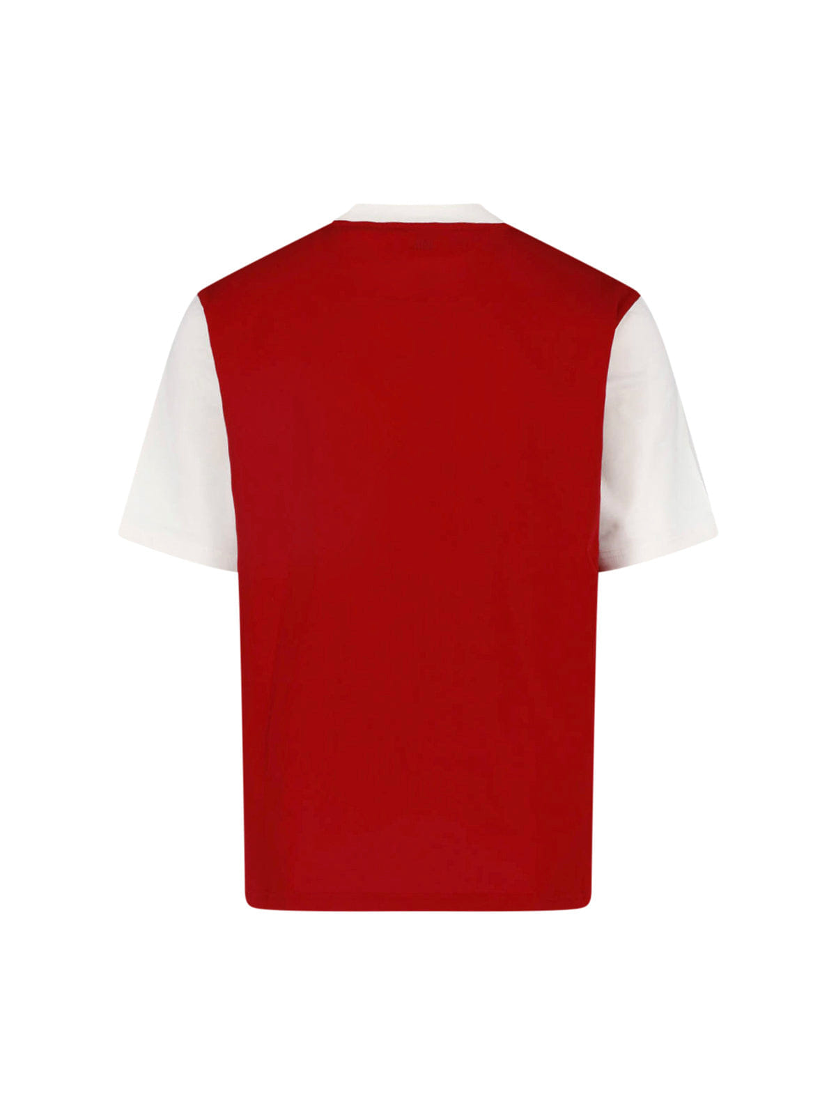 Logo Red Cotton Contrast Logo T - Shirt