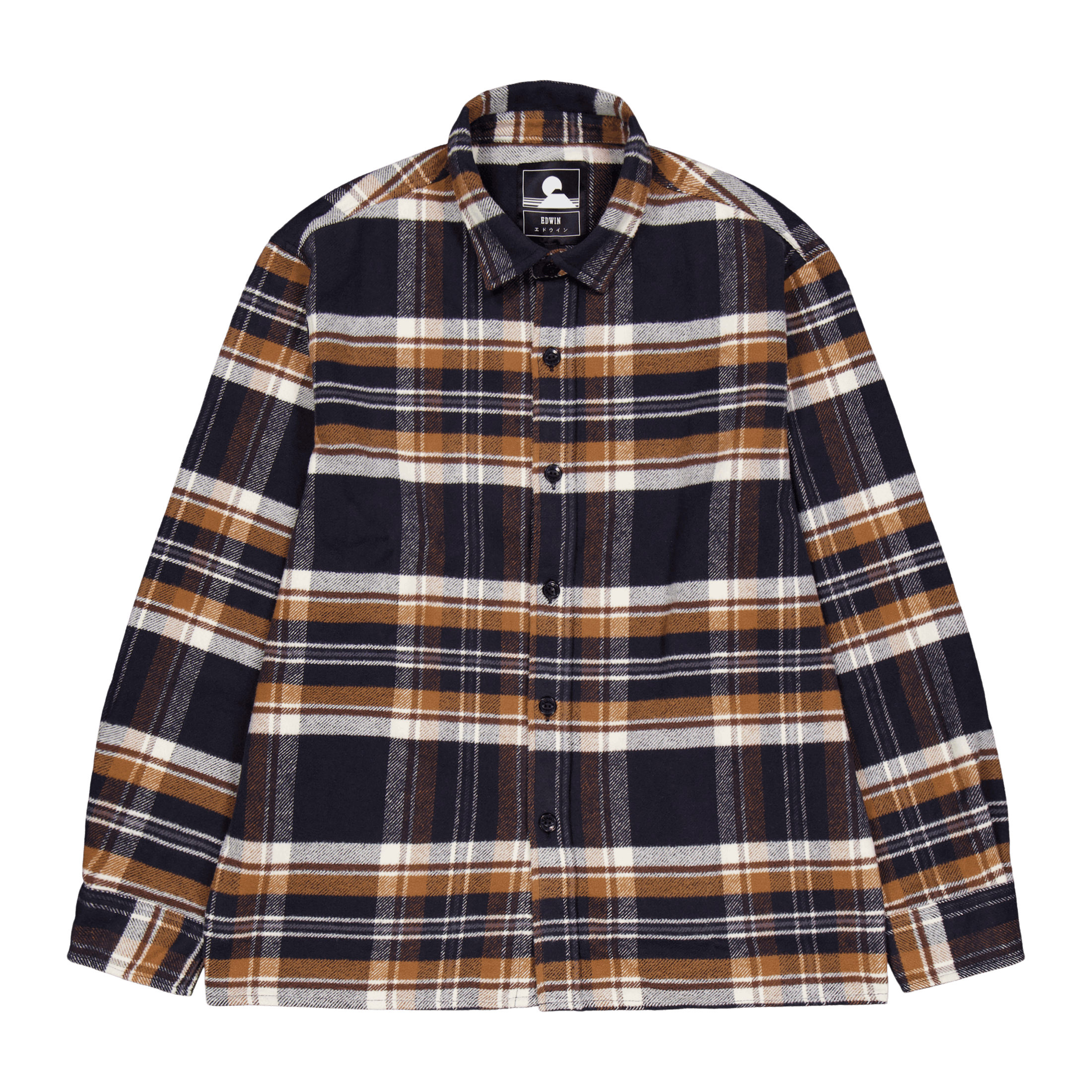 Edwin Sebastian Shirt Ls Navy / Brown