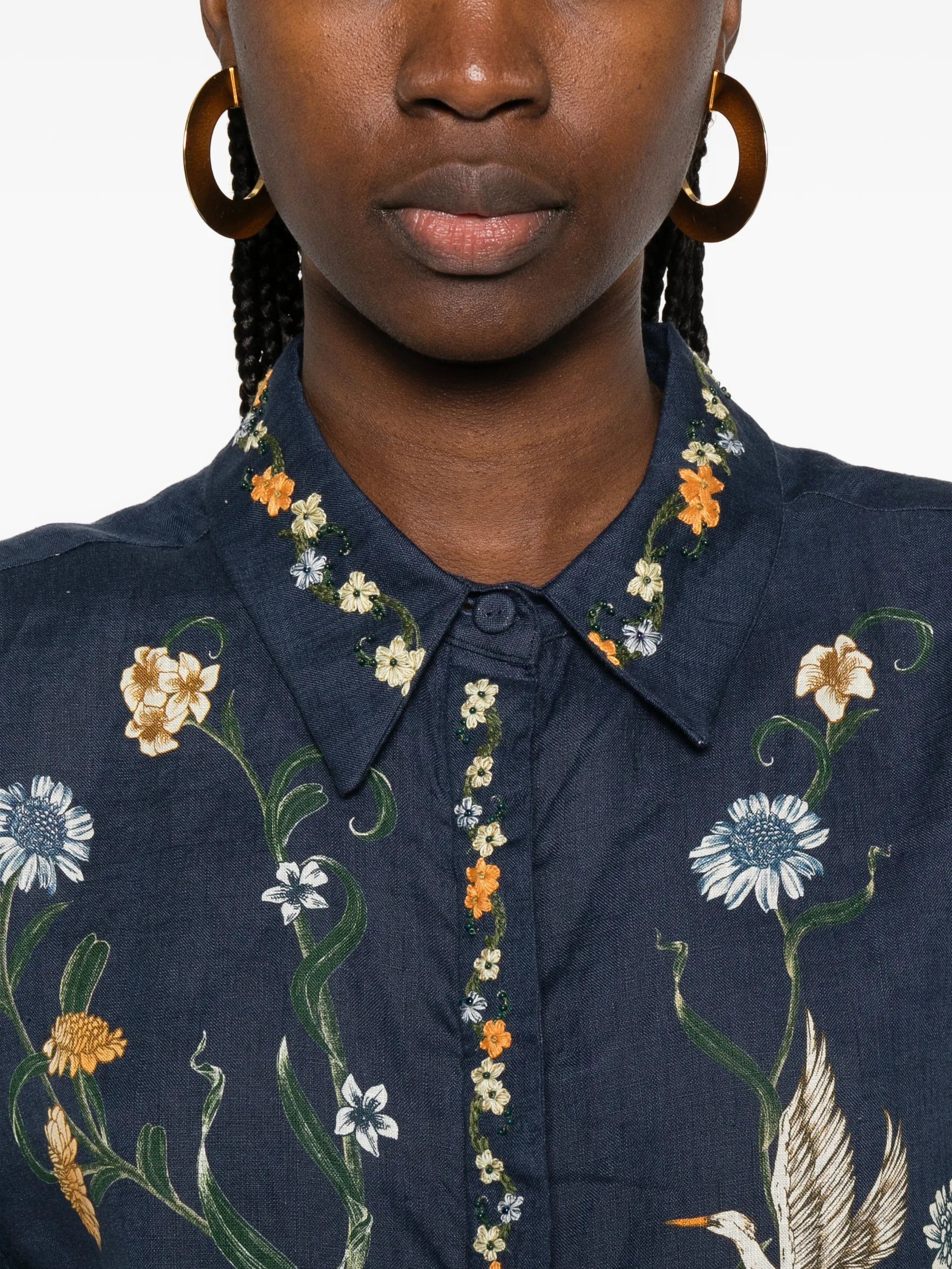 Agua by Agua Bendita Virtuosa floral cropped shirt
