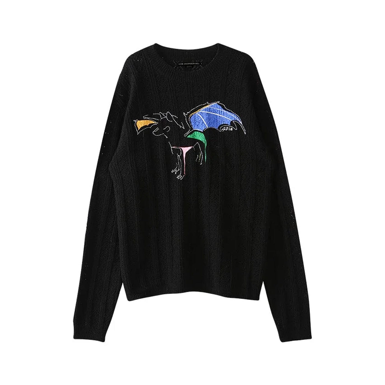 Andersson Bell Unisex Dragon Summer Crew - Neck Sweater Black