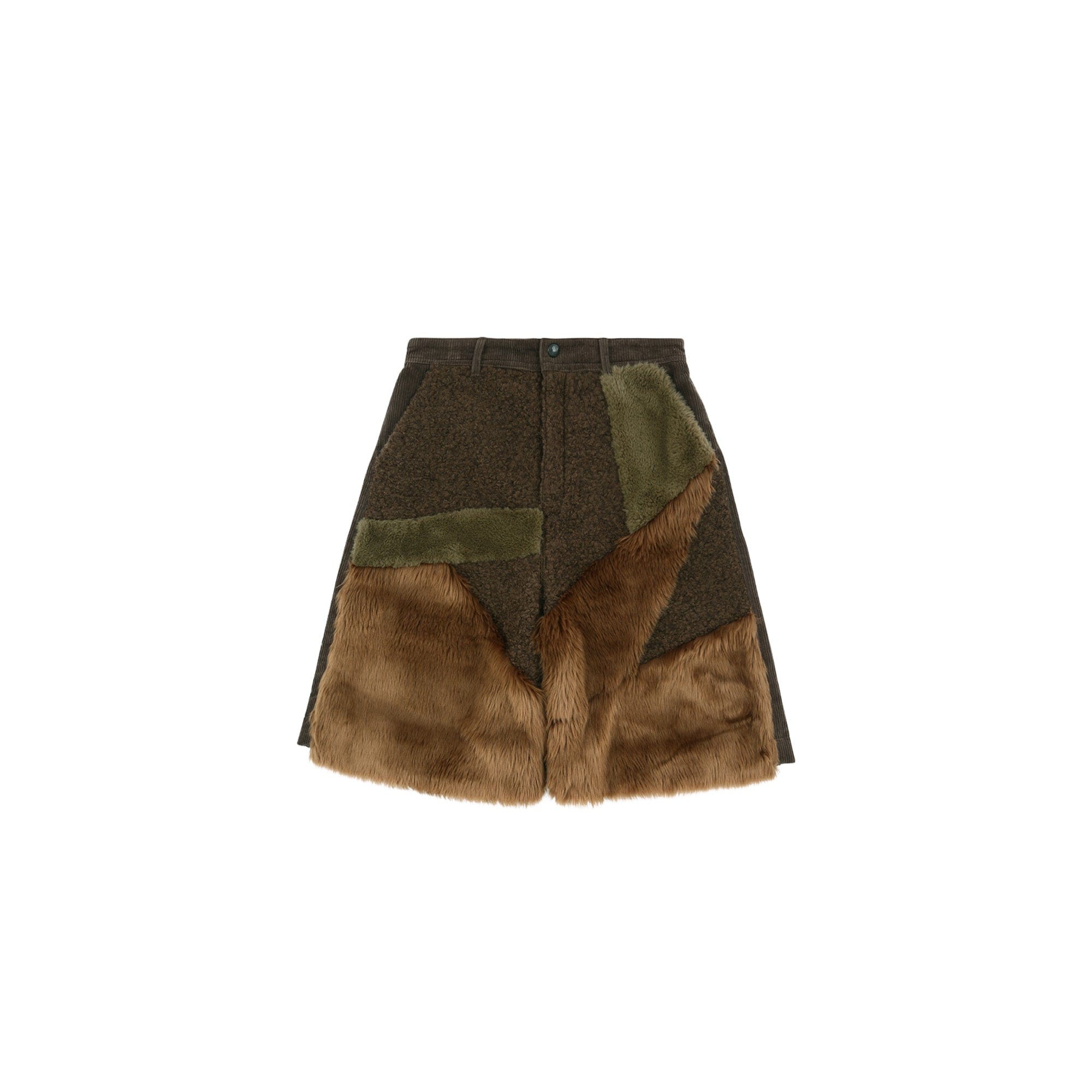 Andersson Bell Mens Faux Fur Patchwork Shorts