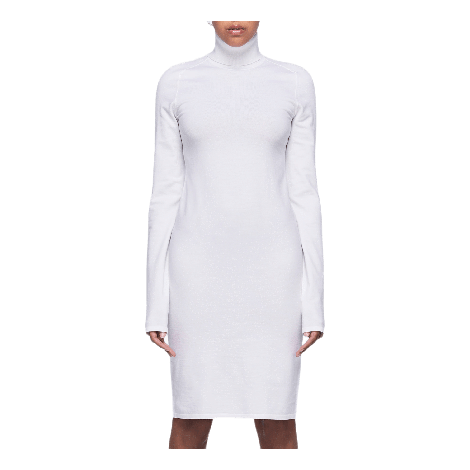 Helmut Lang Compact Wool Dress White