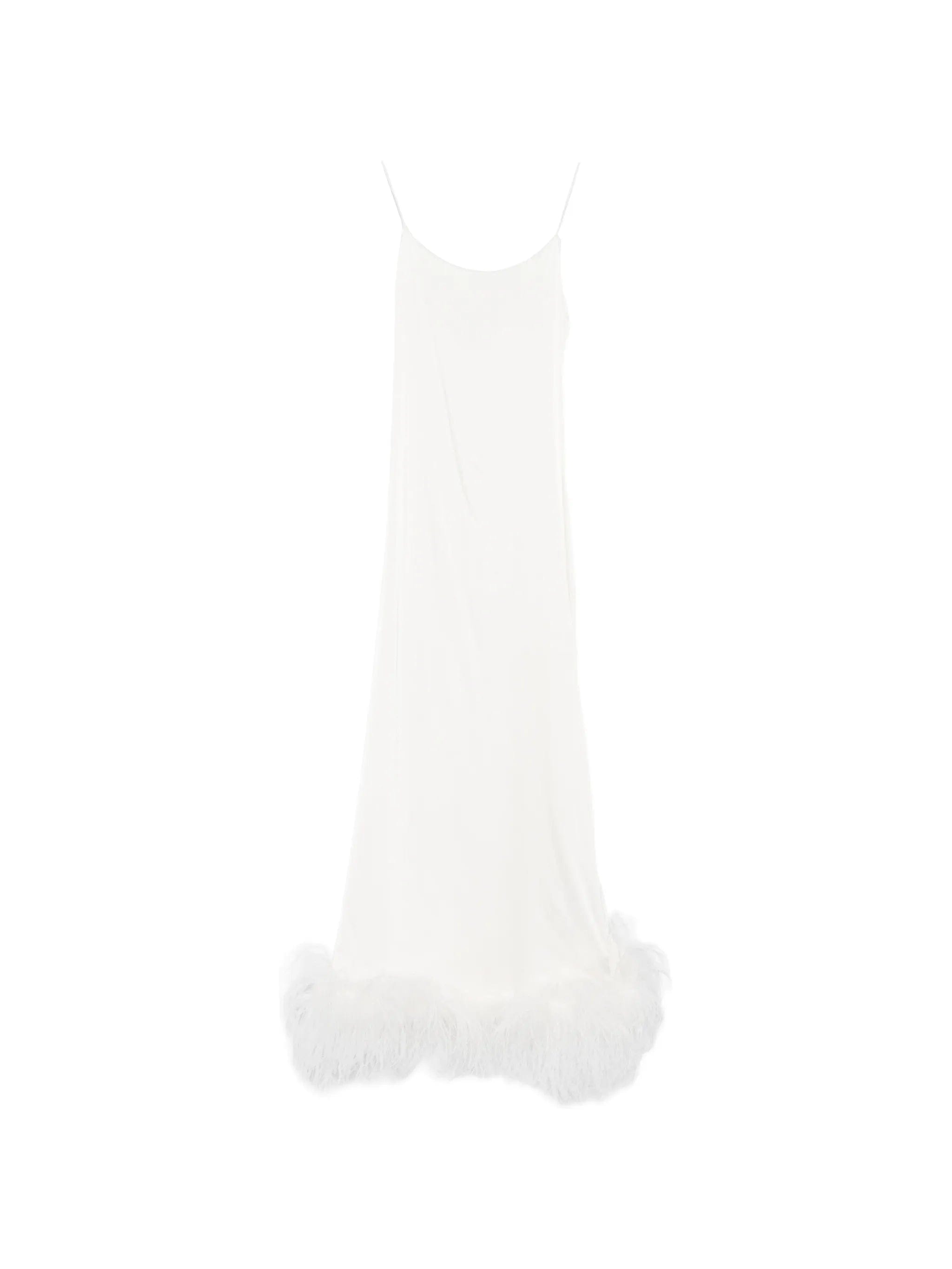 Oséree feather - trim midi dress