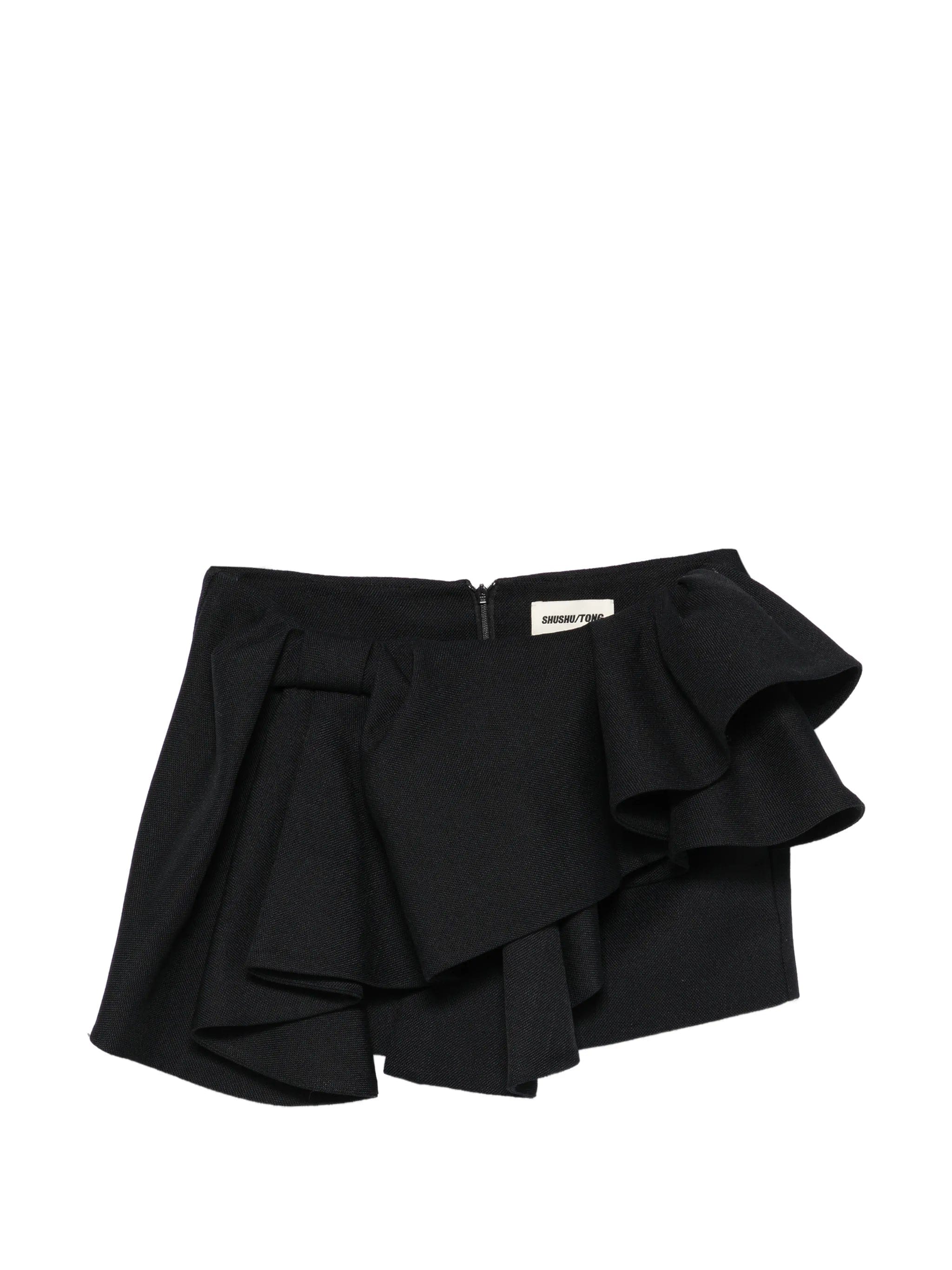Shushu/tong asymmetrical bow ruffled mini skirt