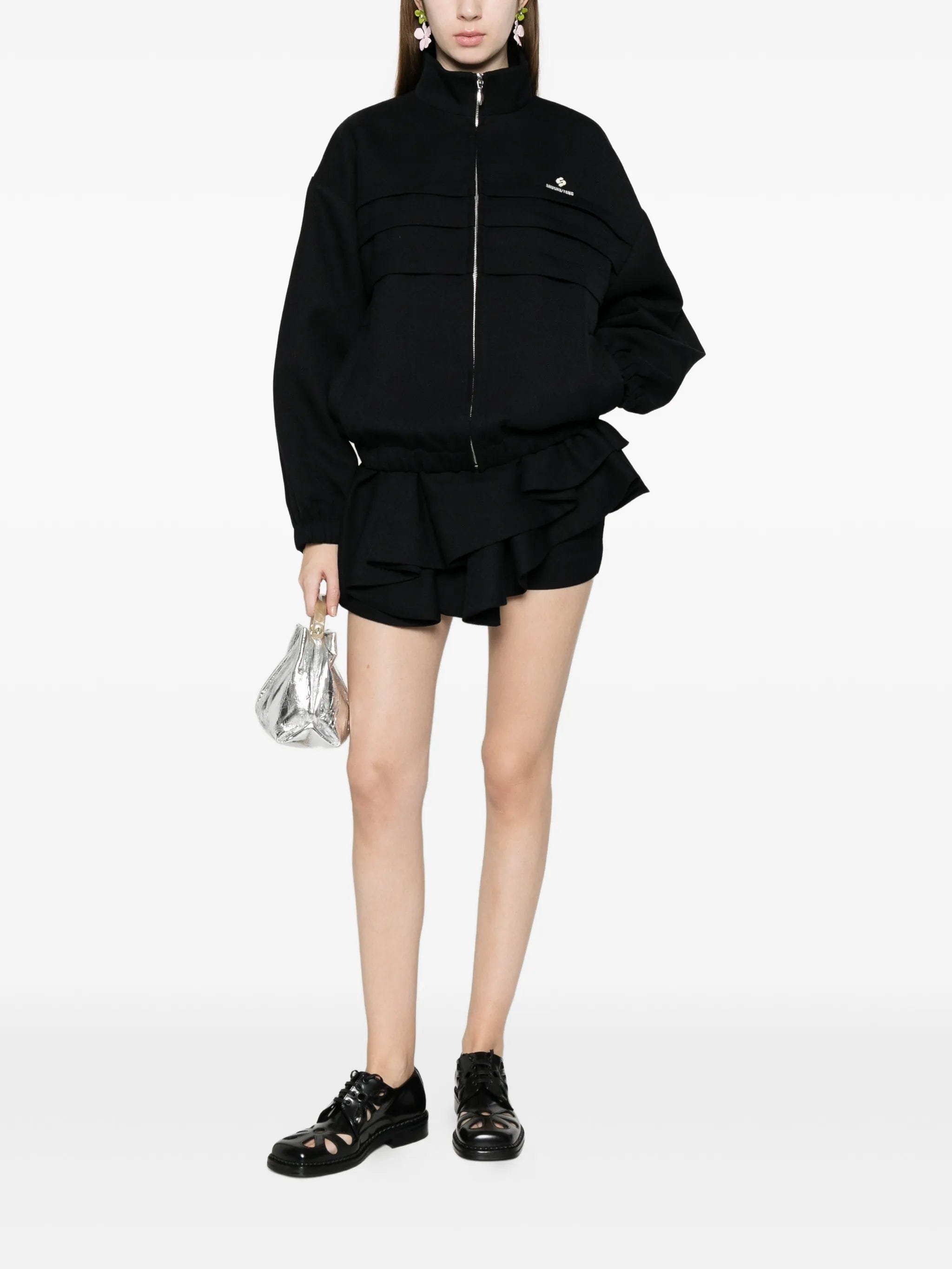 Shushu/tong asymmetrical bow ruffled mini skirt