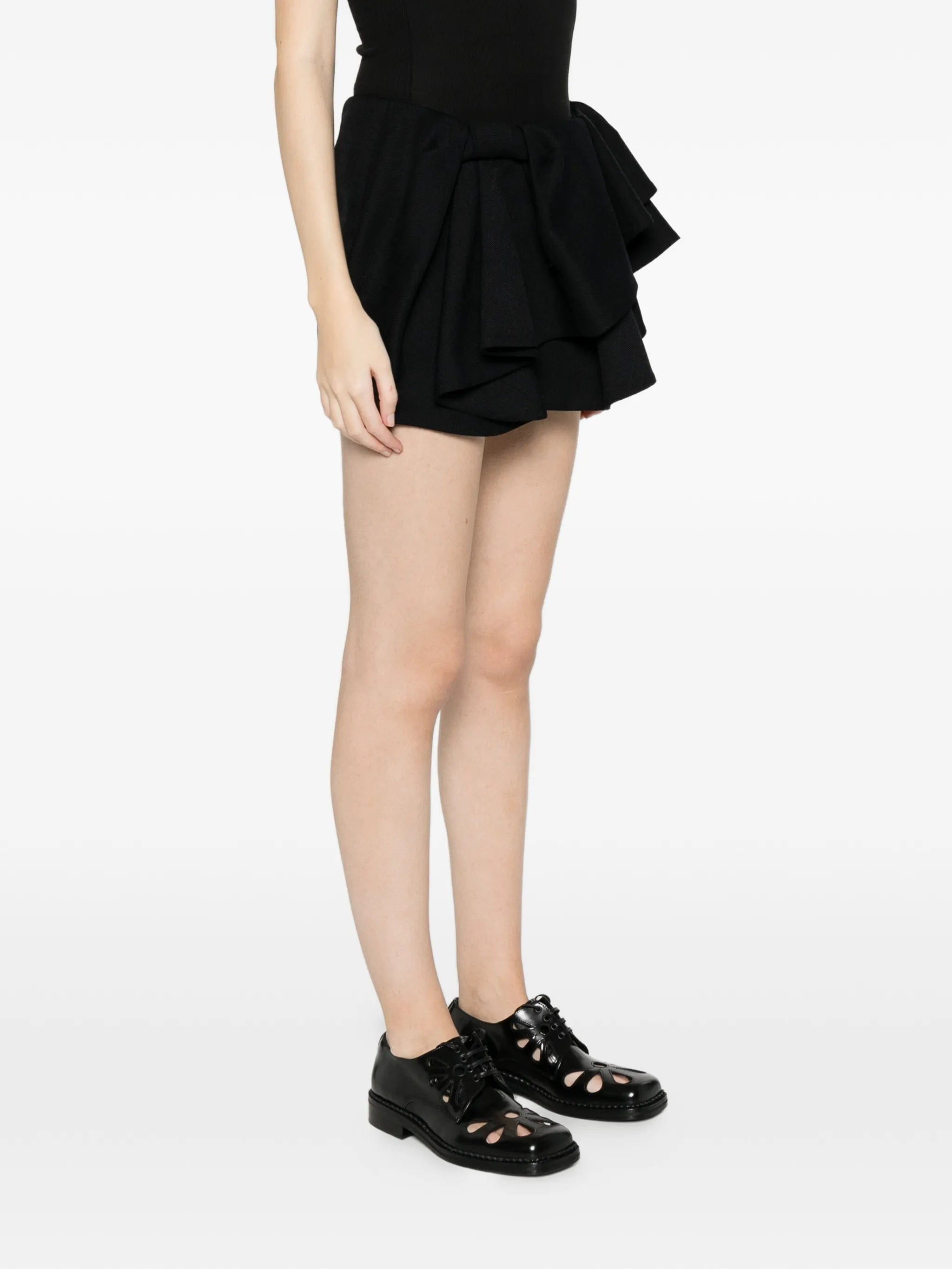 Shushu/tong asymmetrical bow ruffled mini skirt