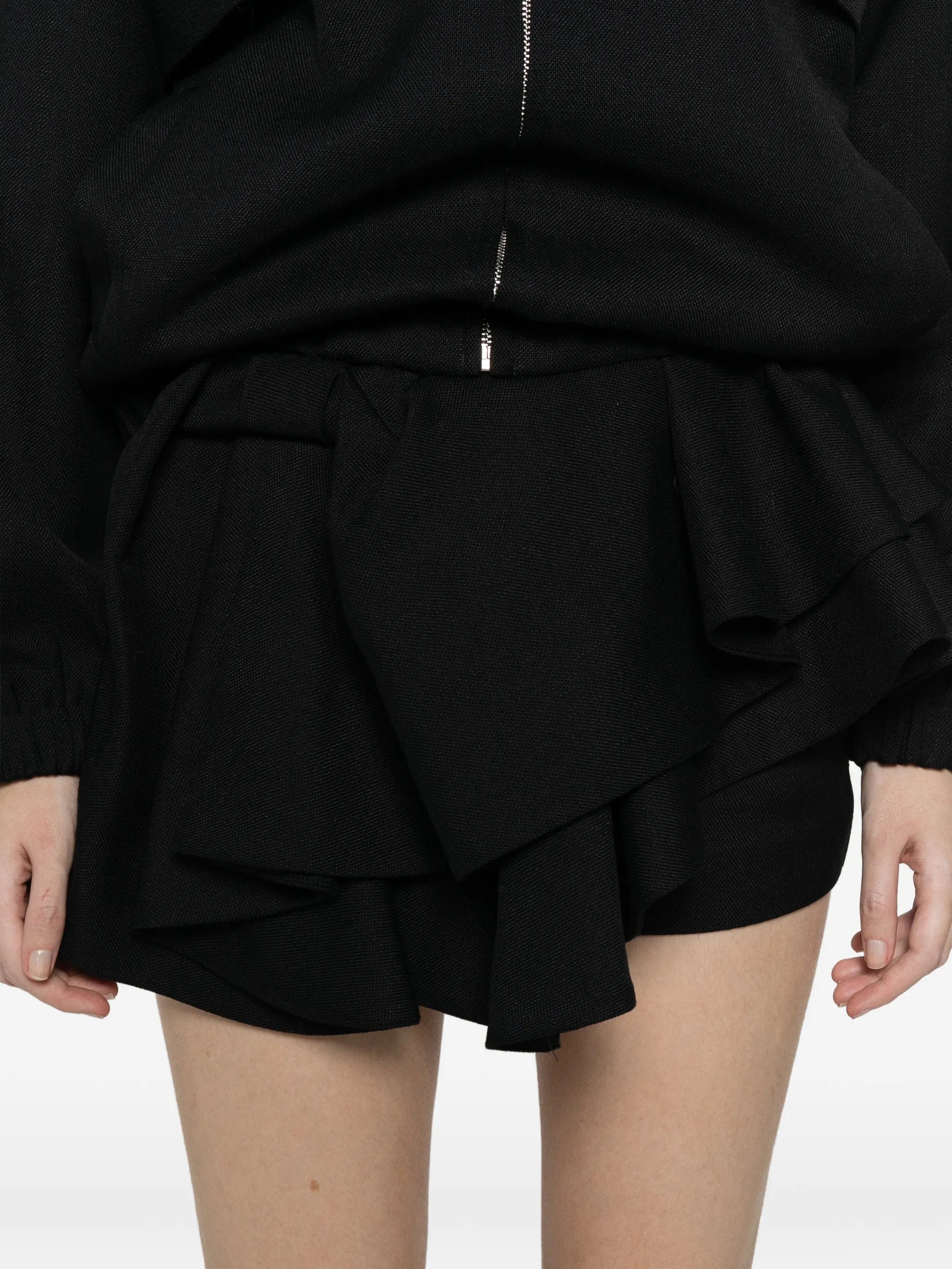 Shushu/tong asymmetrical bow ruffled mini skirt