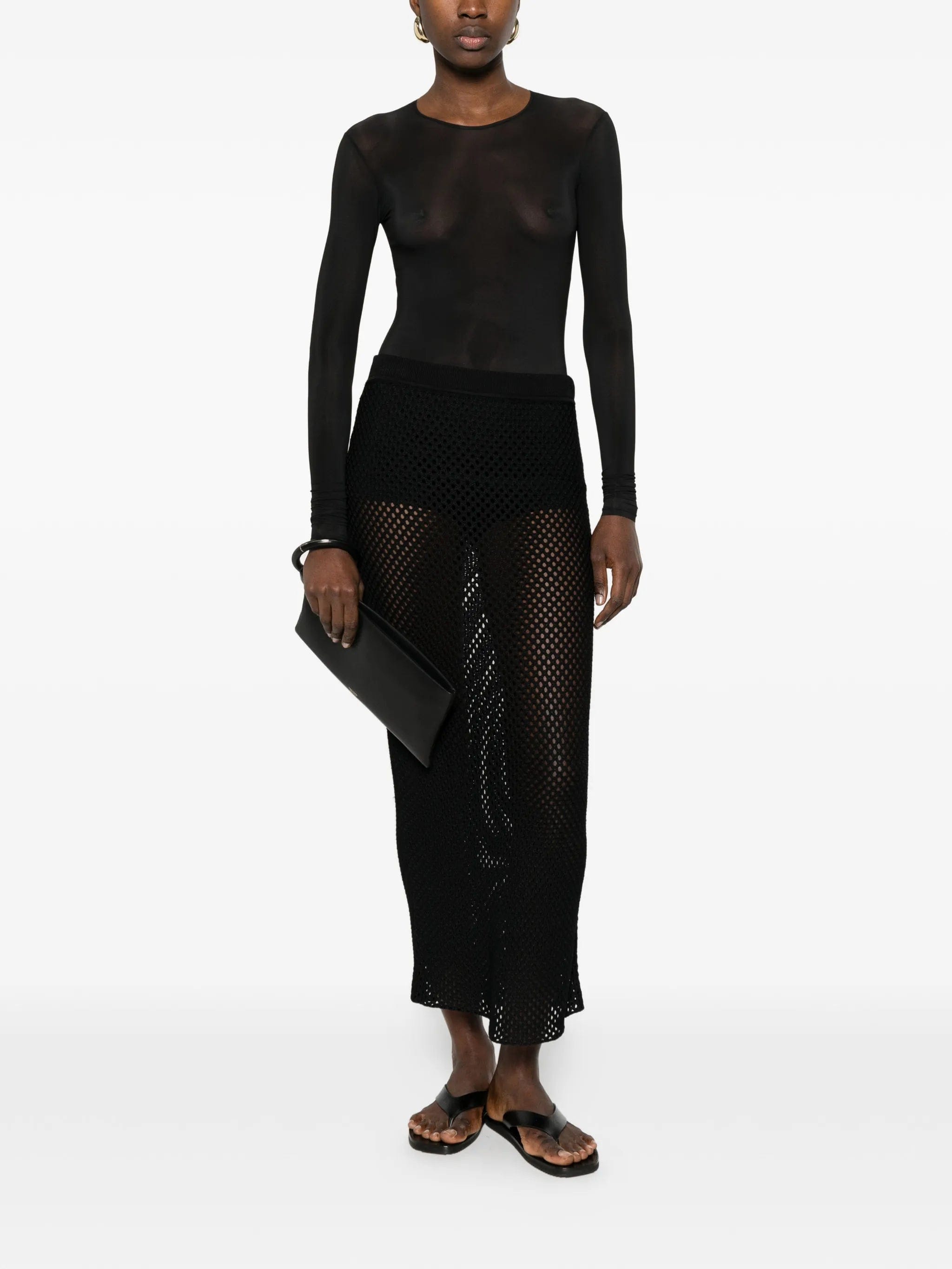 Wardrobe.nyc sheer long - sleeve bodysuit