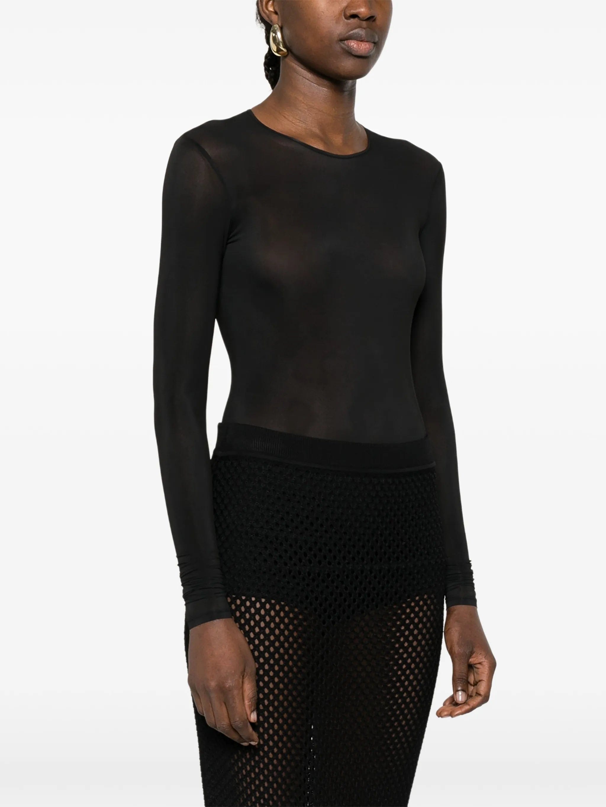 Wardrobe.nyc sheer long - sleeve bodysuit