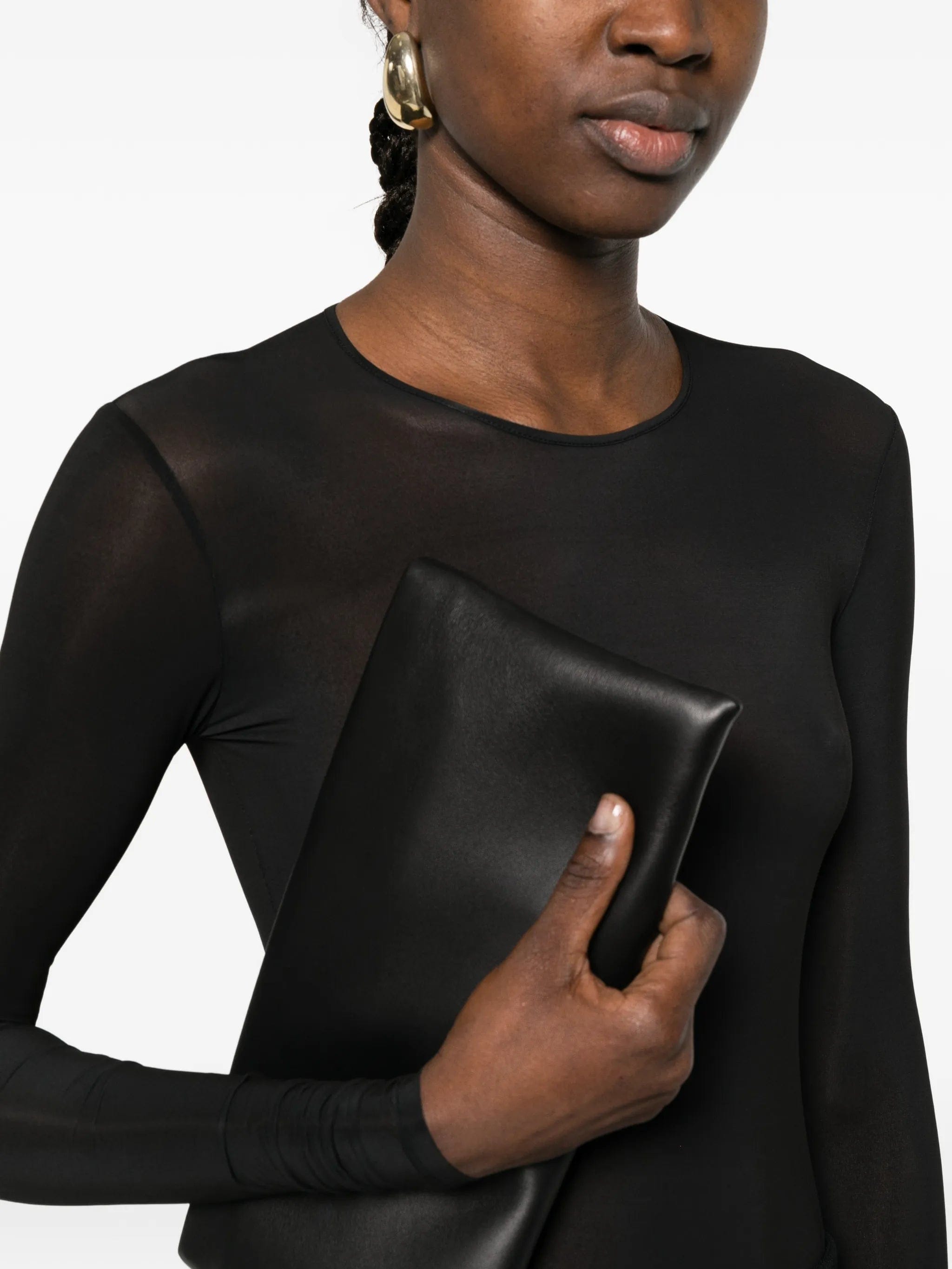 Wardrobe.nyc sheer long - sleeve bodysuit
