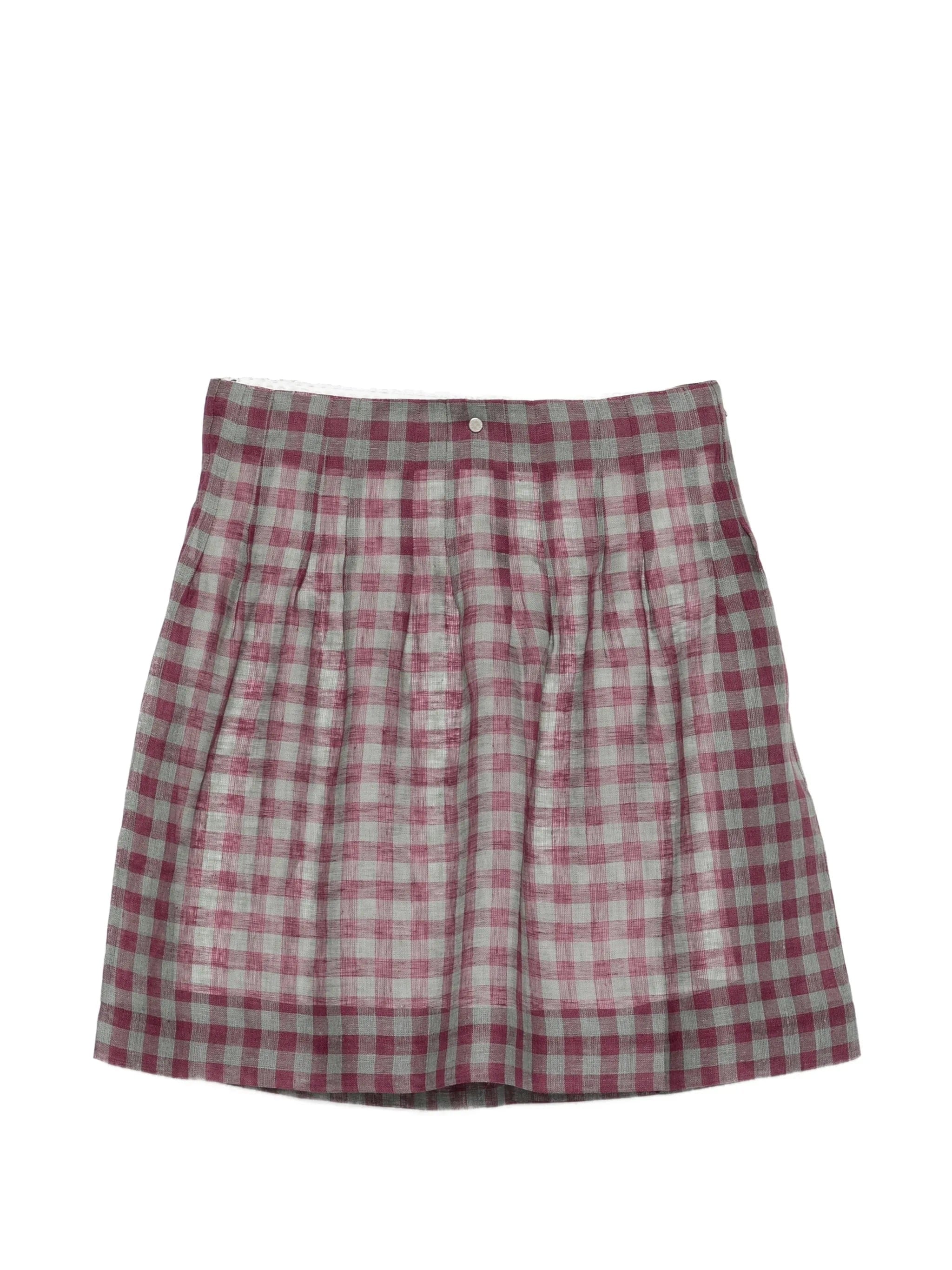 Shushu/tong pleated check mini skirt