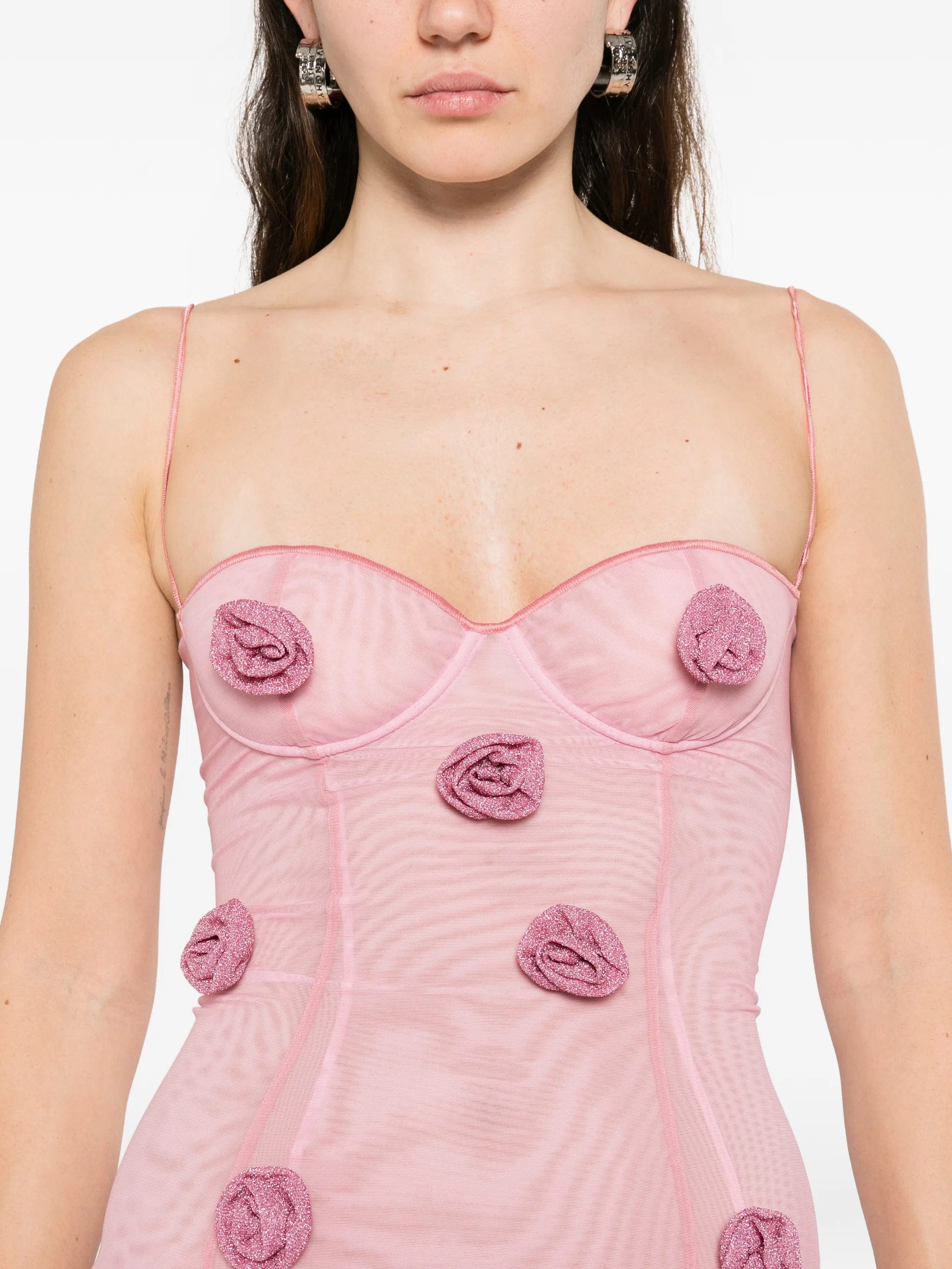 Oséree rose balconette mini dress