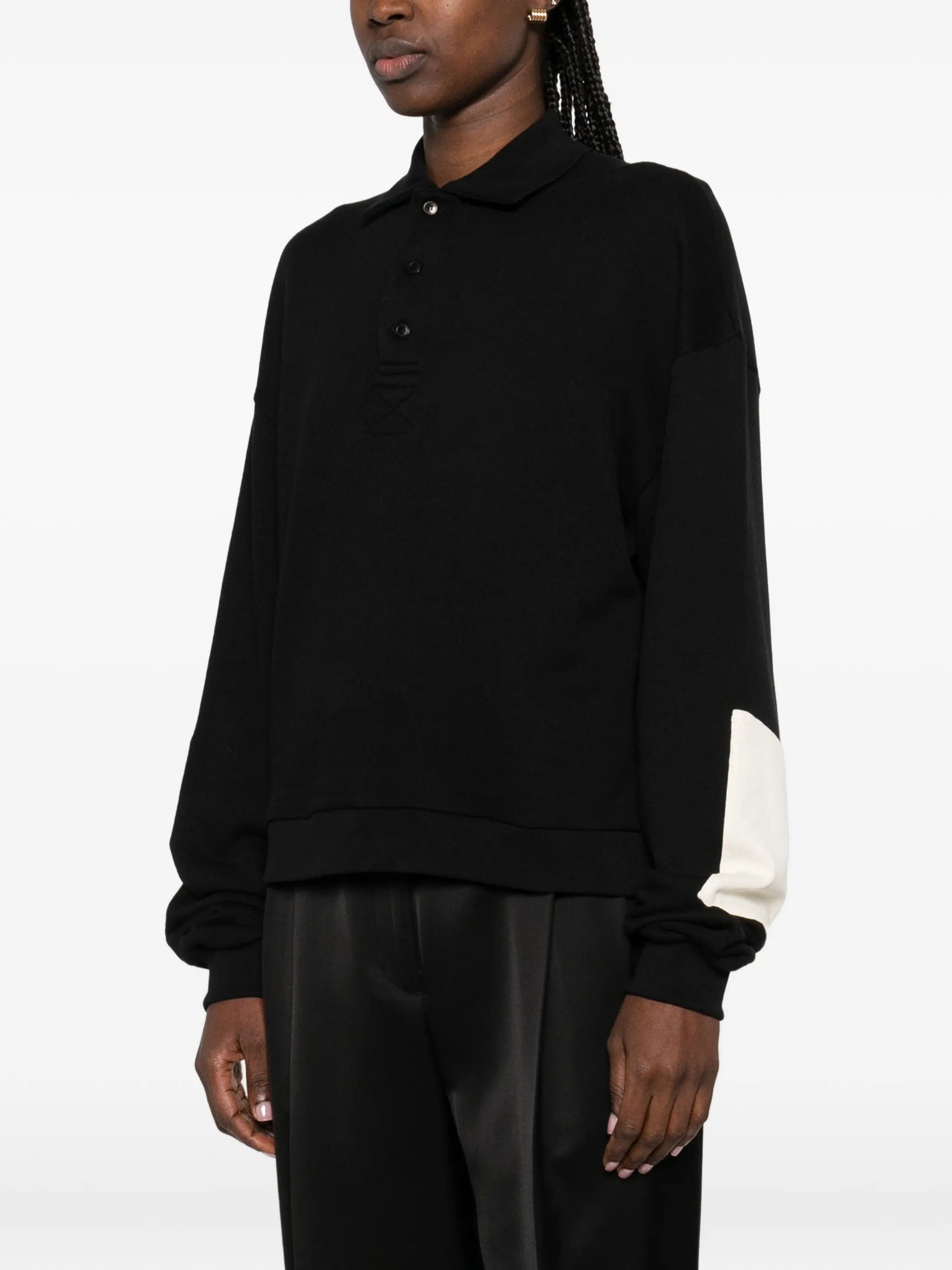 Aya Muse collared patched polo shirt