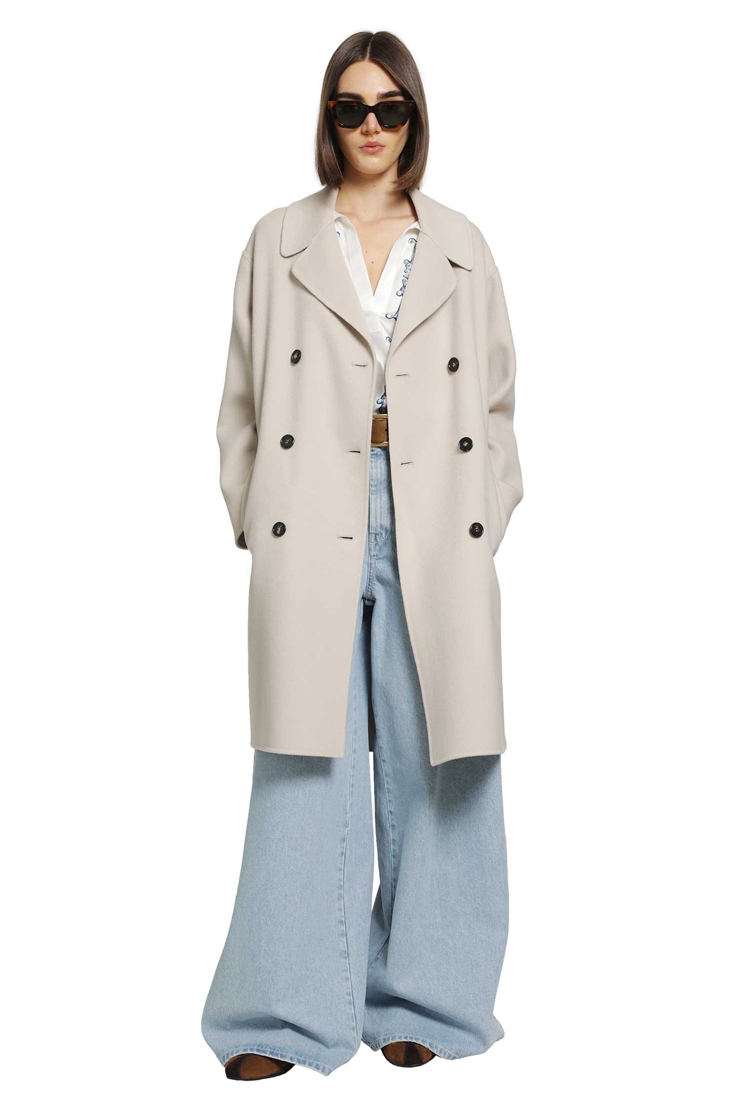 S MAX MARA Double - breasted Wool Midi Coat
