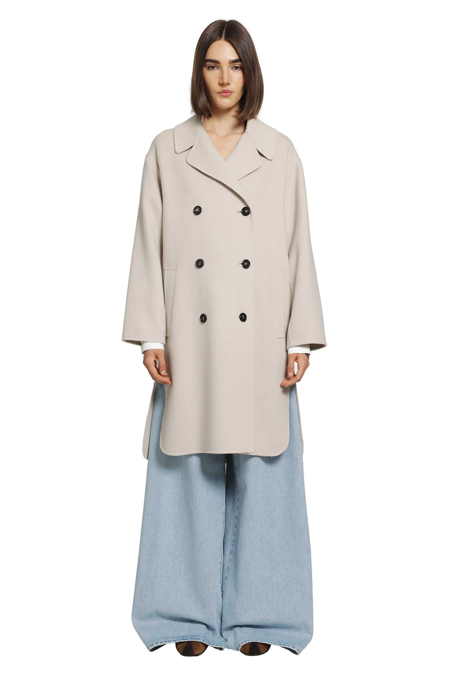 S MAX MARA Double - breasted Wool Midi Coat