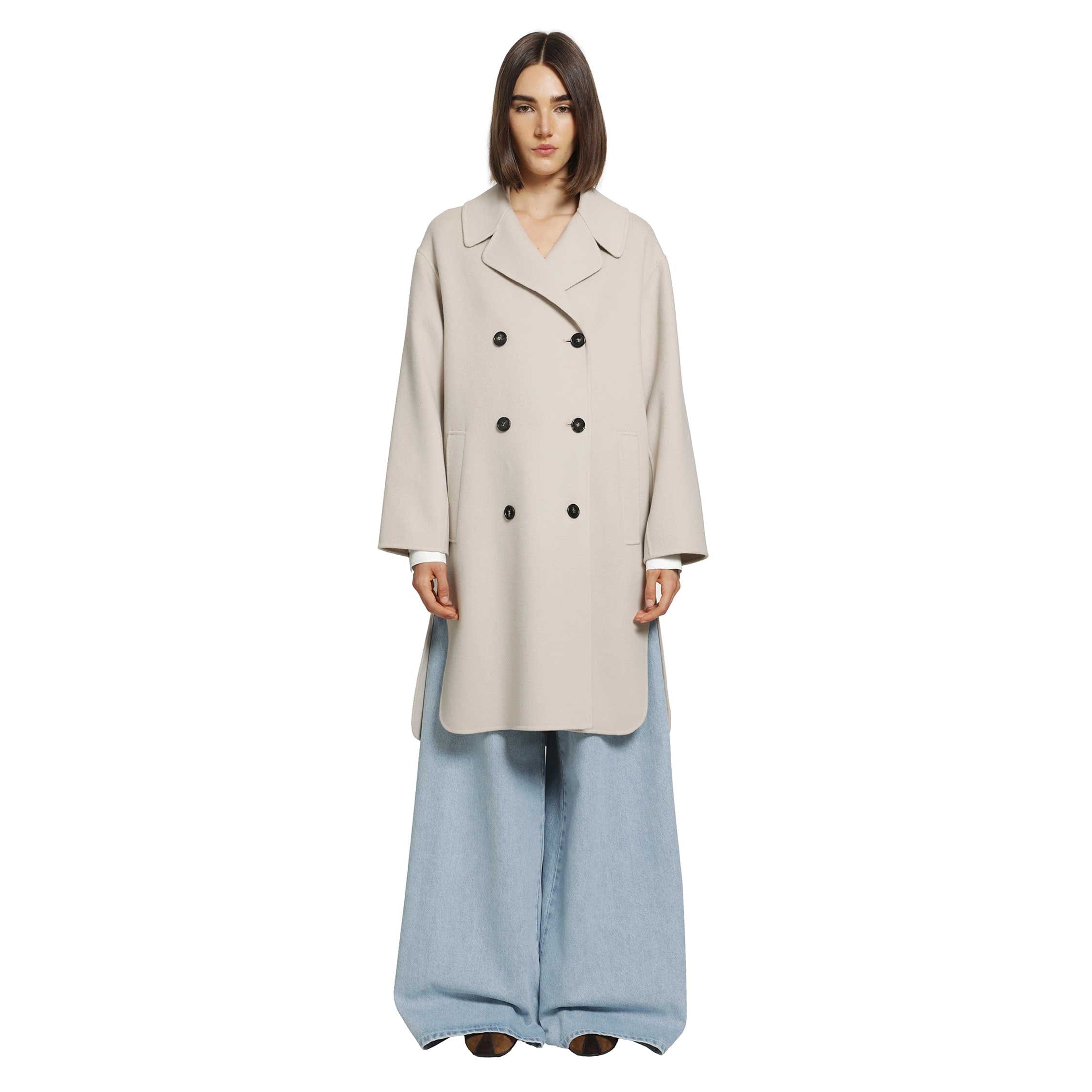 S MAX MARA Double - breasted Wool Midi Coat
